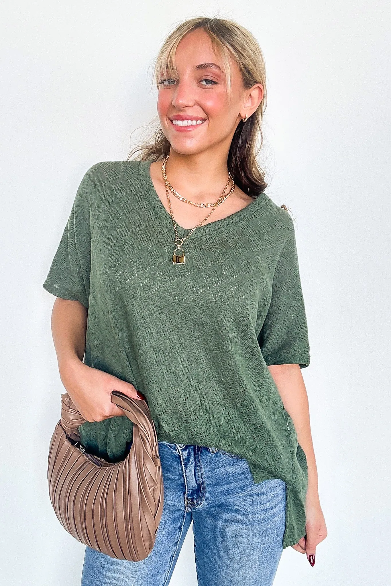 Lanai V-Neck Crochet Top