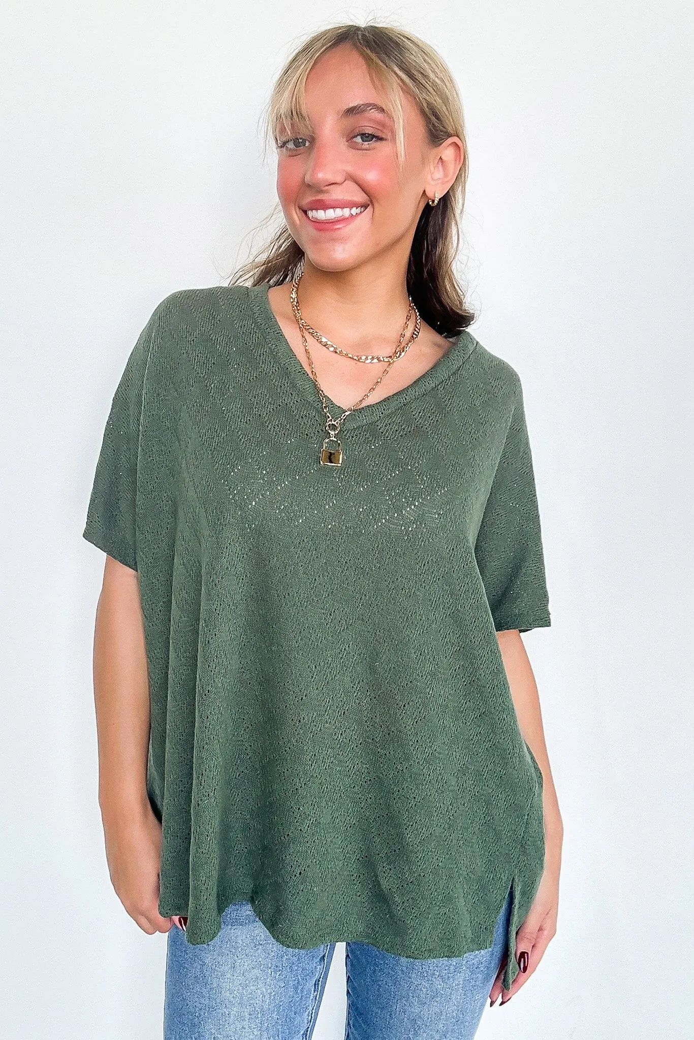 Lanai V-Neck Crochet Top