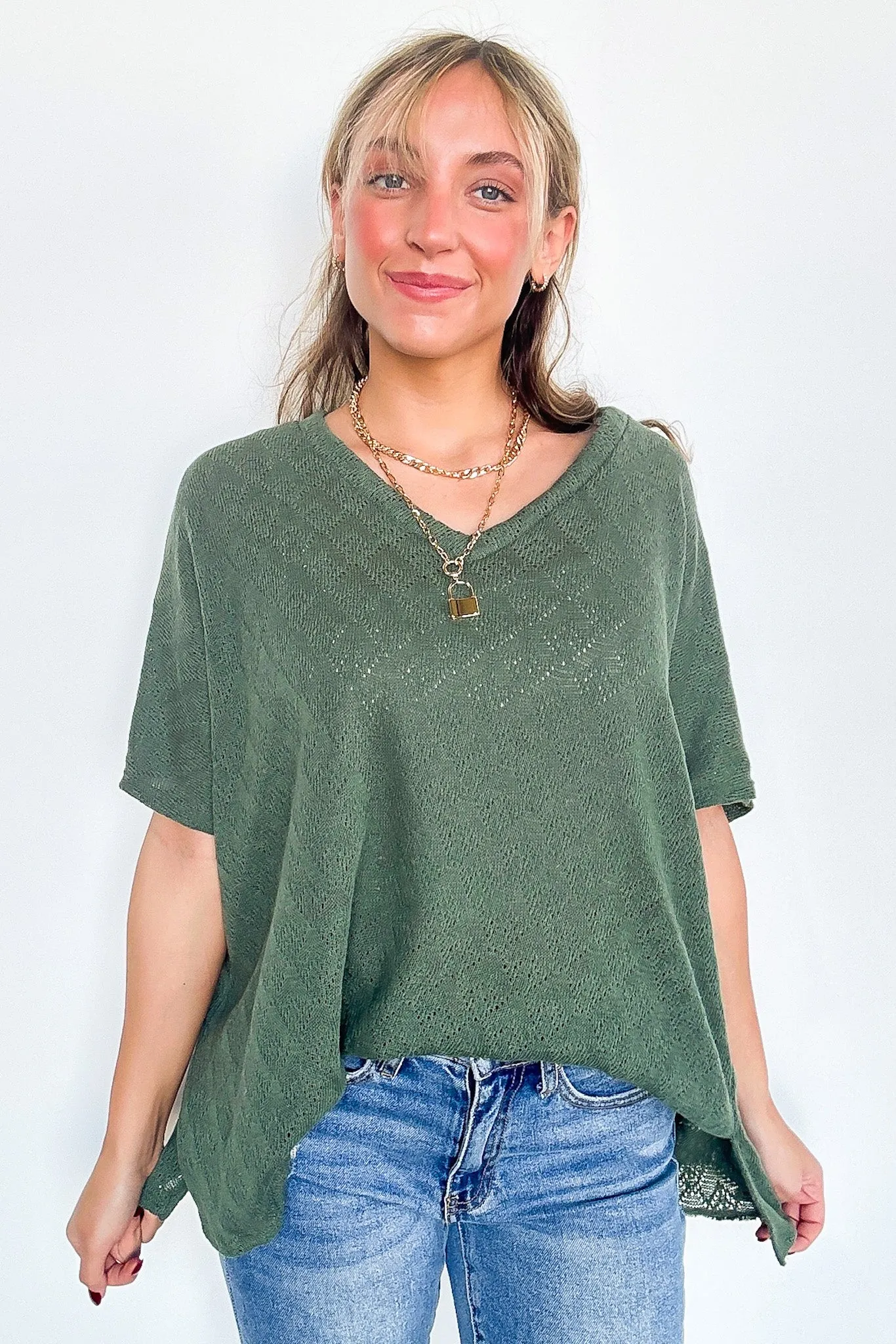 Lanai V-Neck Crochet Top