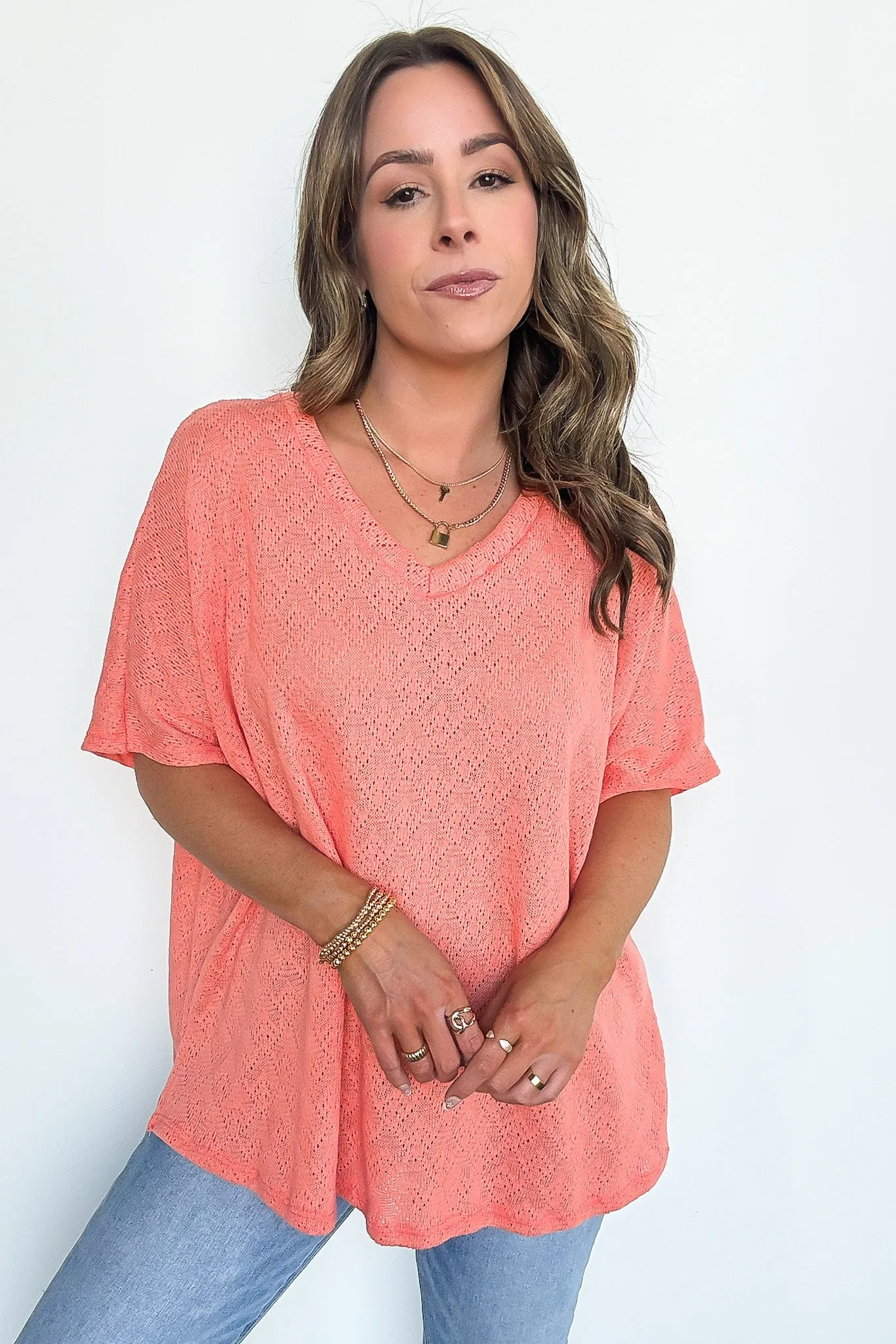 Lanai V-Neck Crochet Top