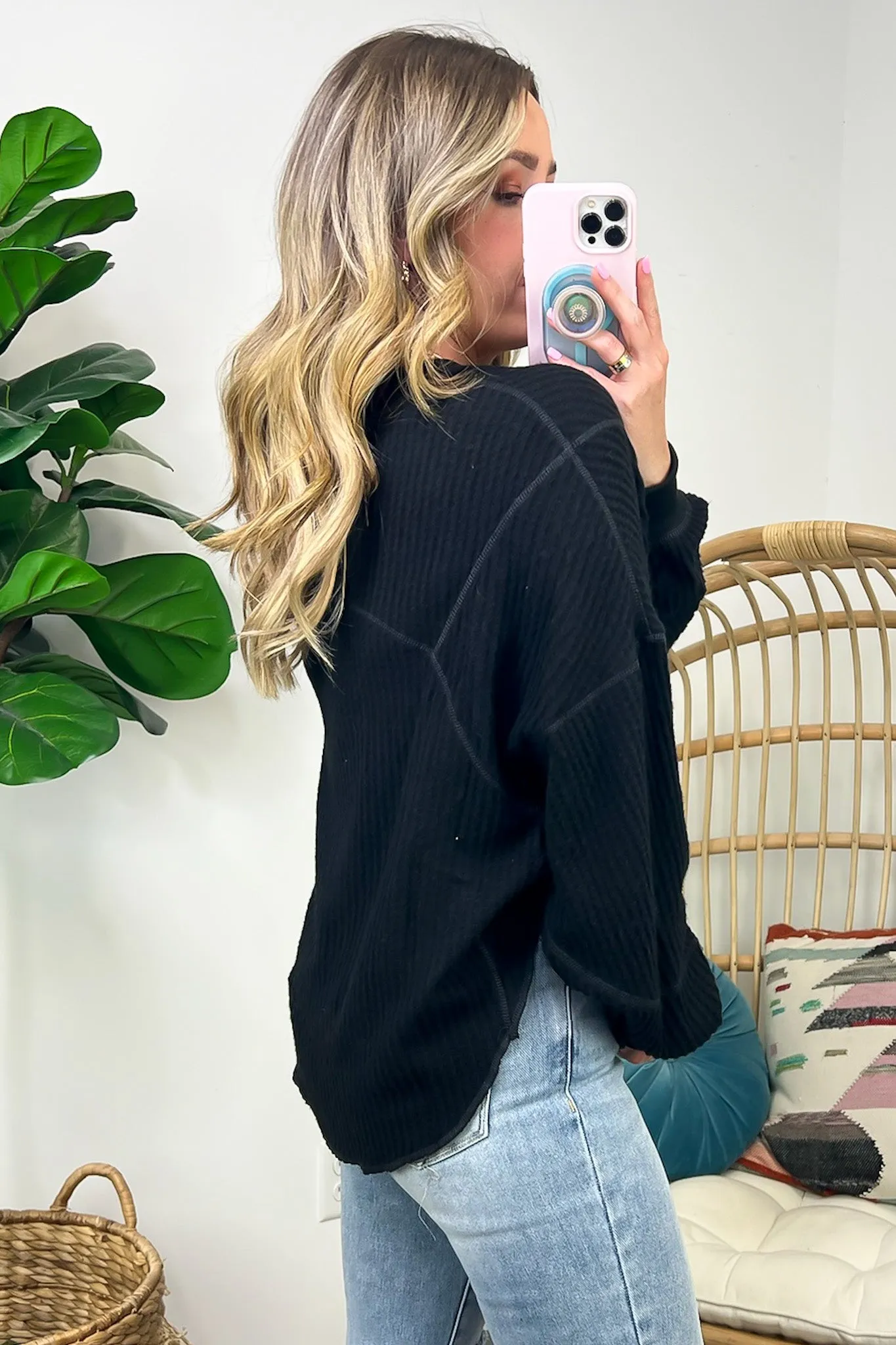 Larsyn Waffle Knit Relaxed Fit Top - FINAL SALE