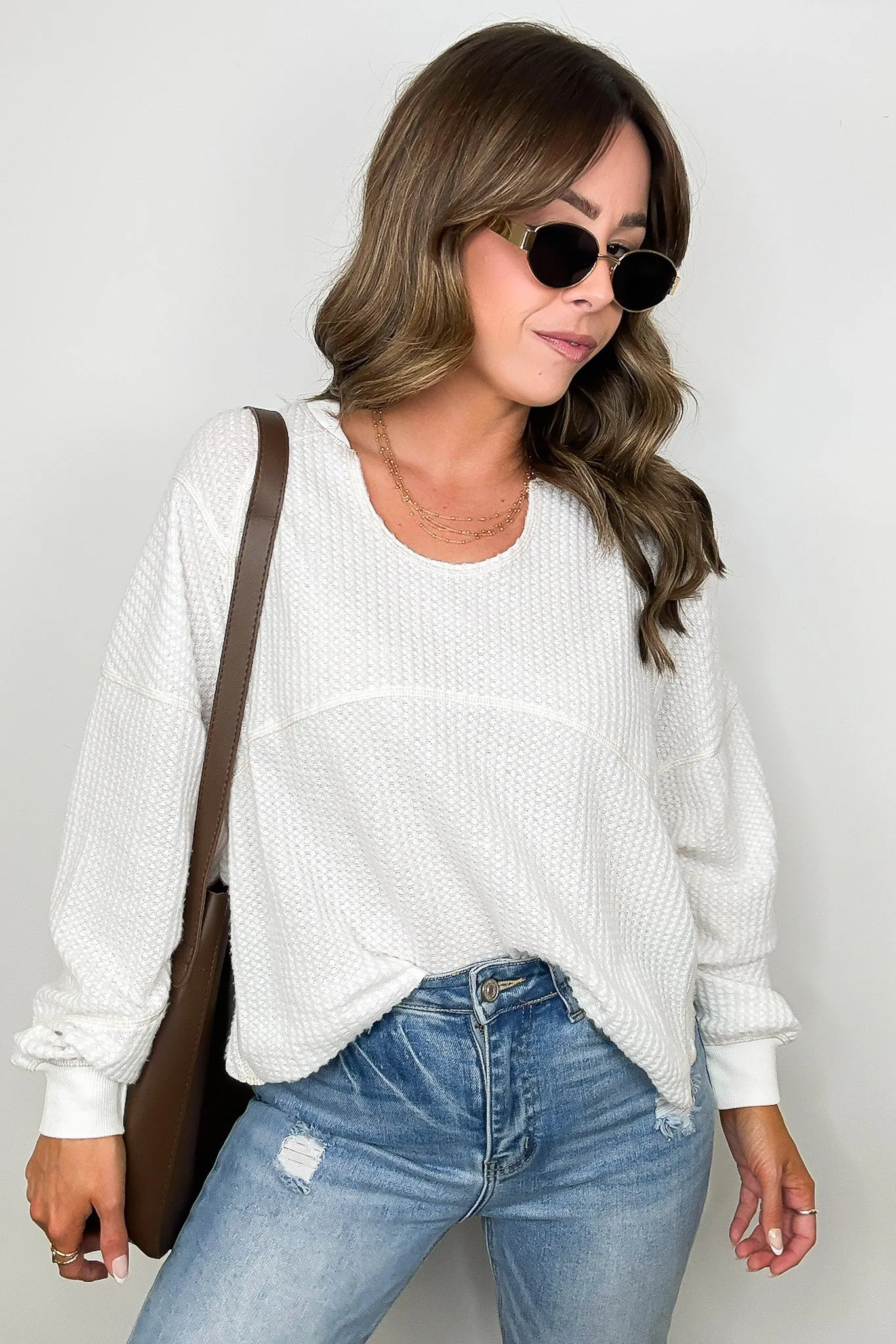 Larsyn Waffle Knit Relaxed Fit Top - FINAL SALE