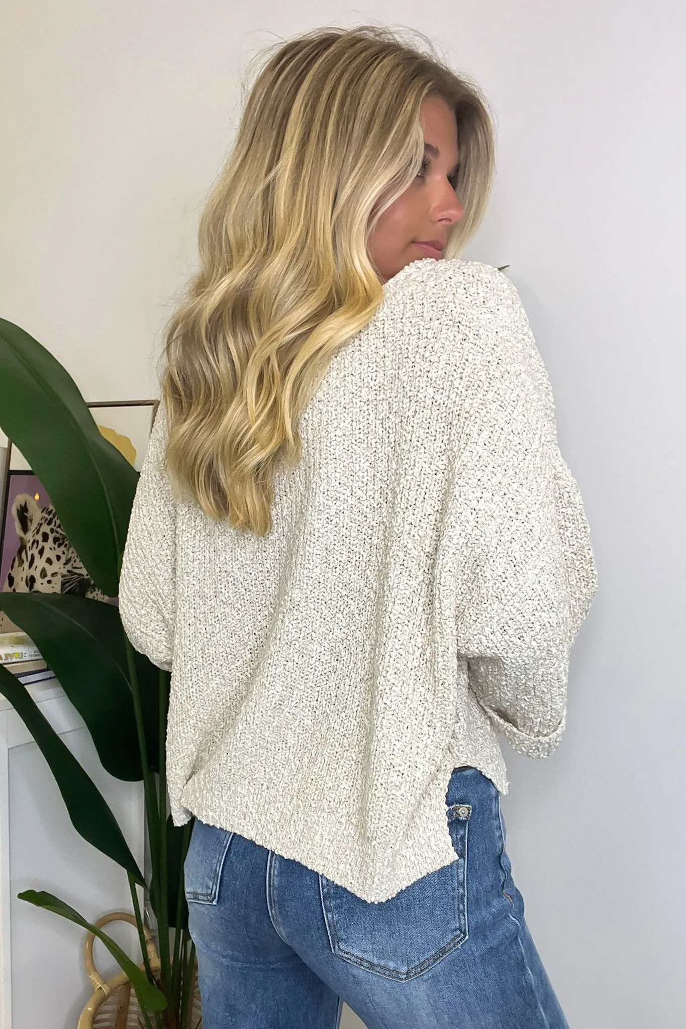 Leonie V-Neck Patch Knit Pullover - BACK IN STOCK
