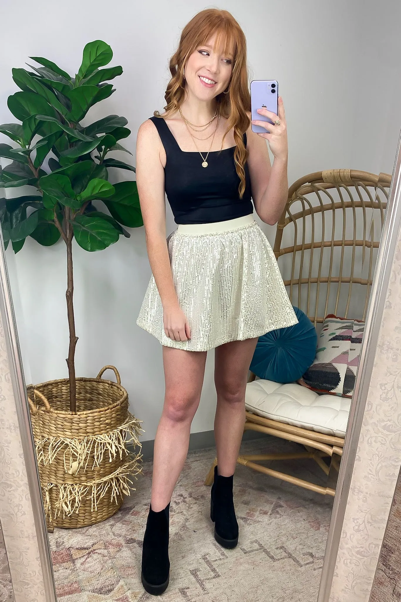 Light Up the Sky Sequin Skirt - FINAL SALE