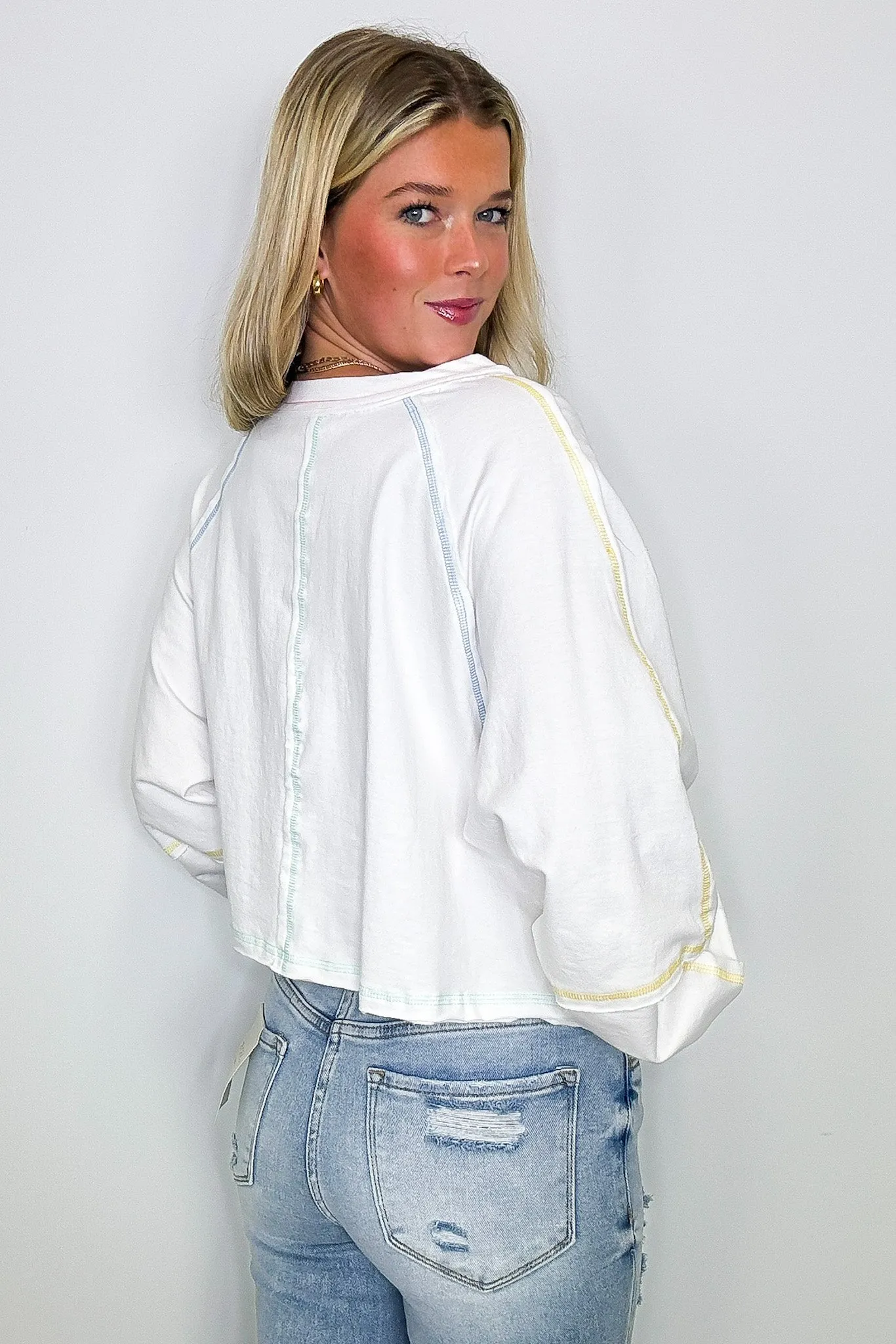 Liliane V-Neck Contrast Top