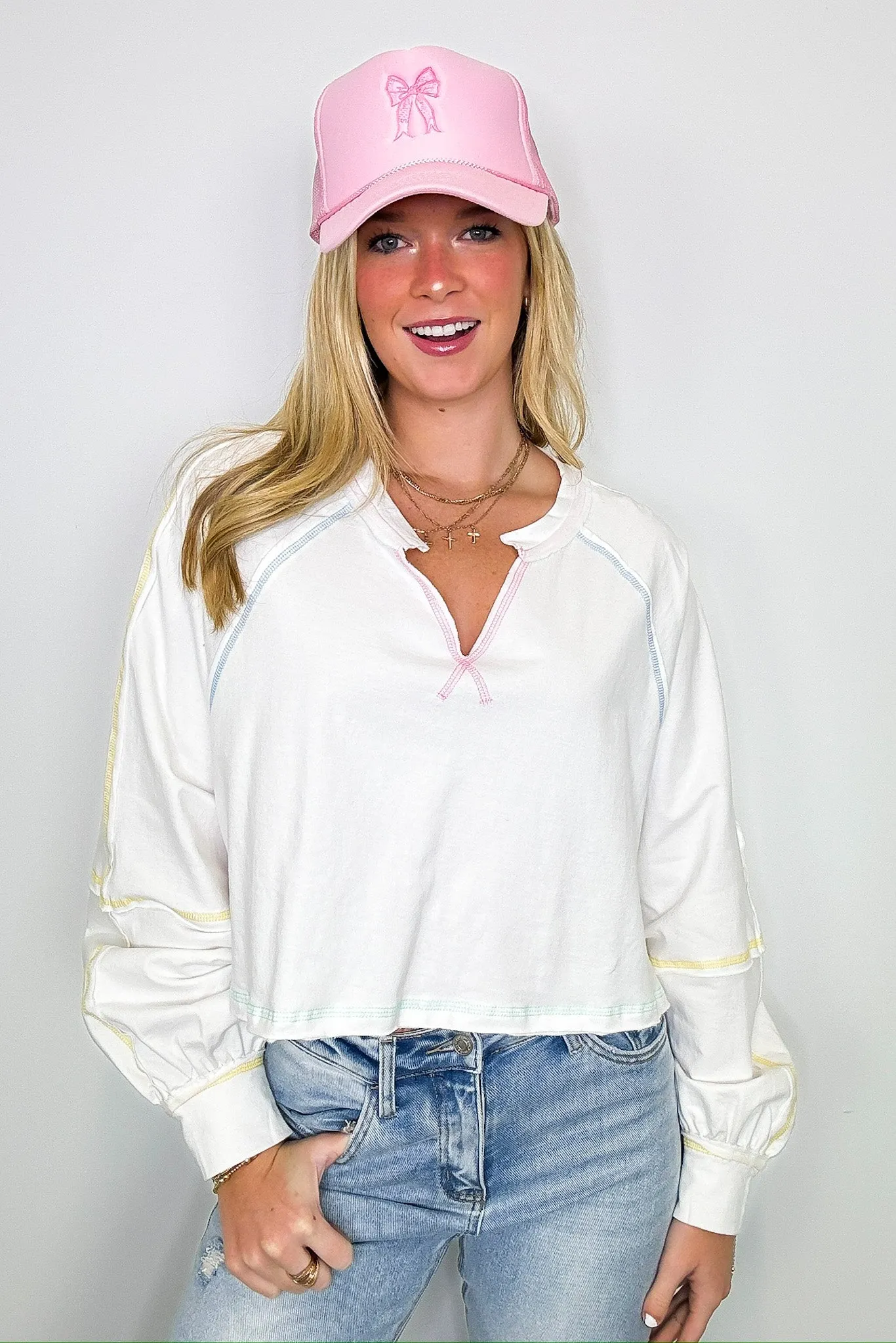 Liliane V-Neck Contrast Top