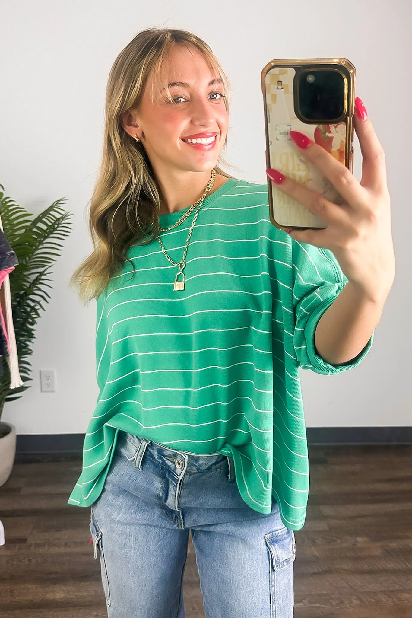 Line by Line Striped Dolman Knit Top