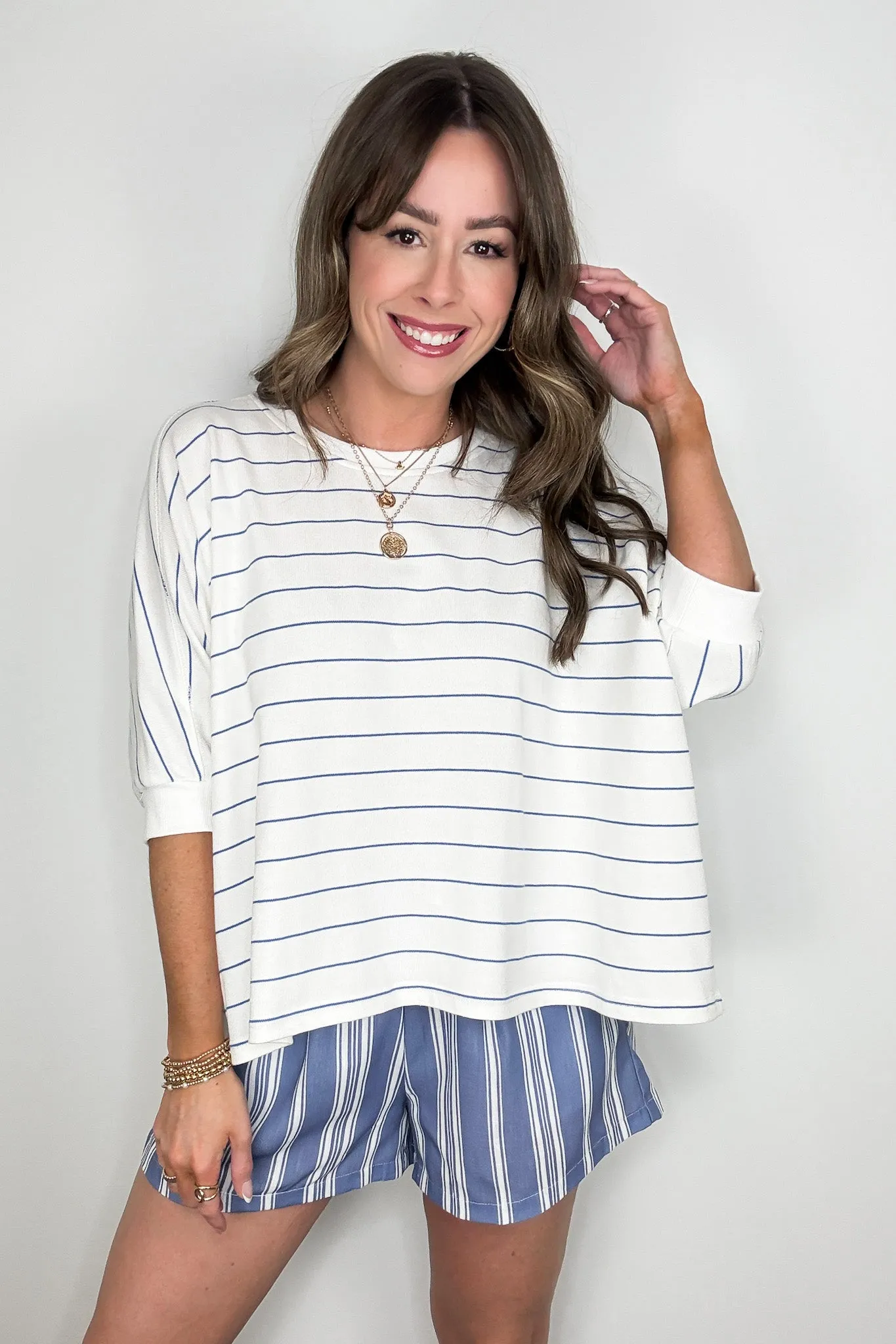 Line by Line Striped Dolman Knit Top