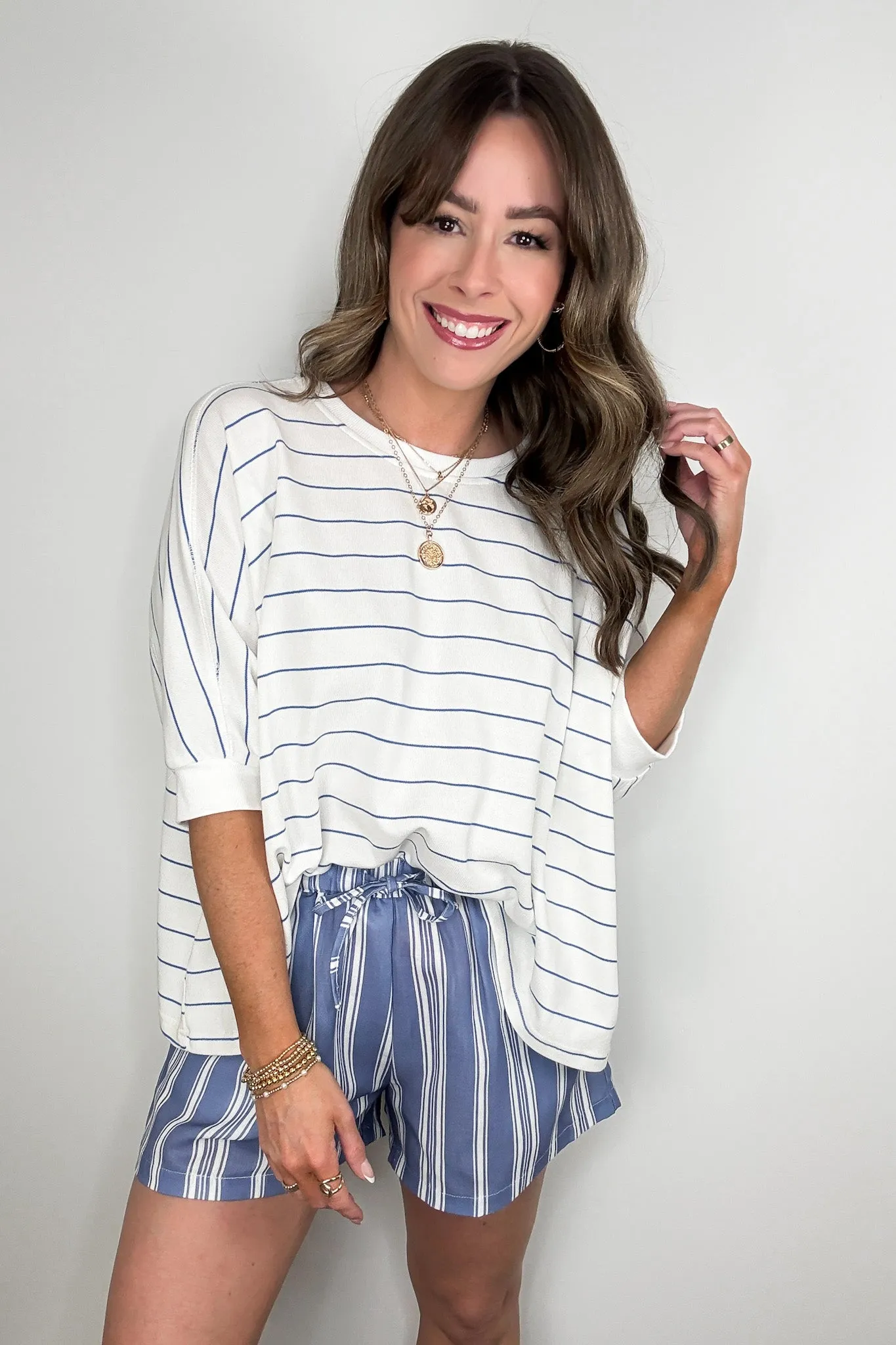 Line by Line Striped Dolman Knit Top