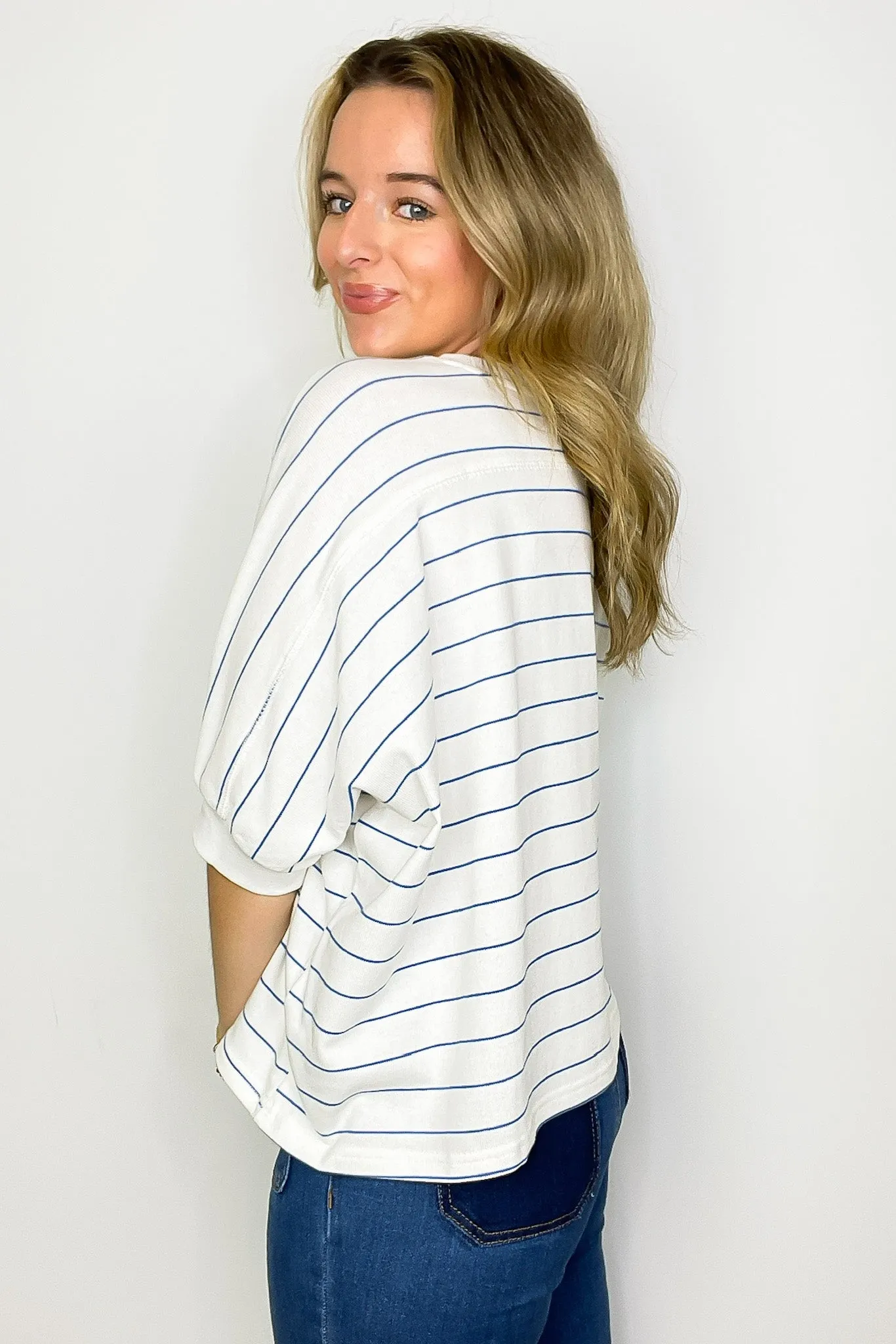 Line by Line Striped Dolman Knit Top