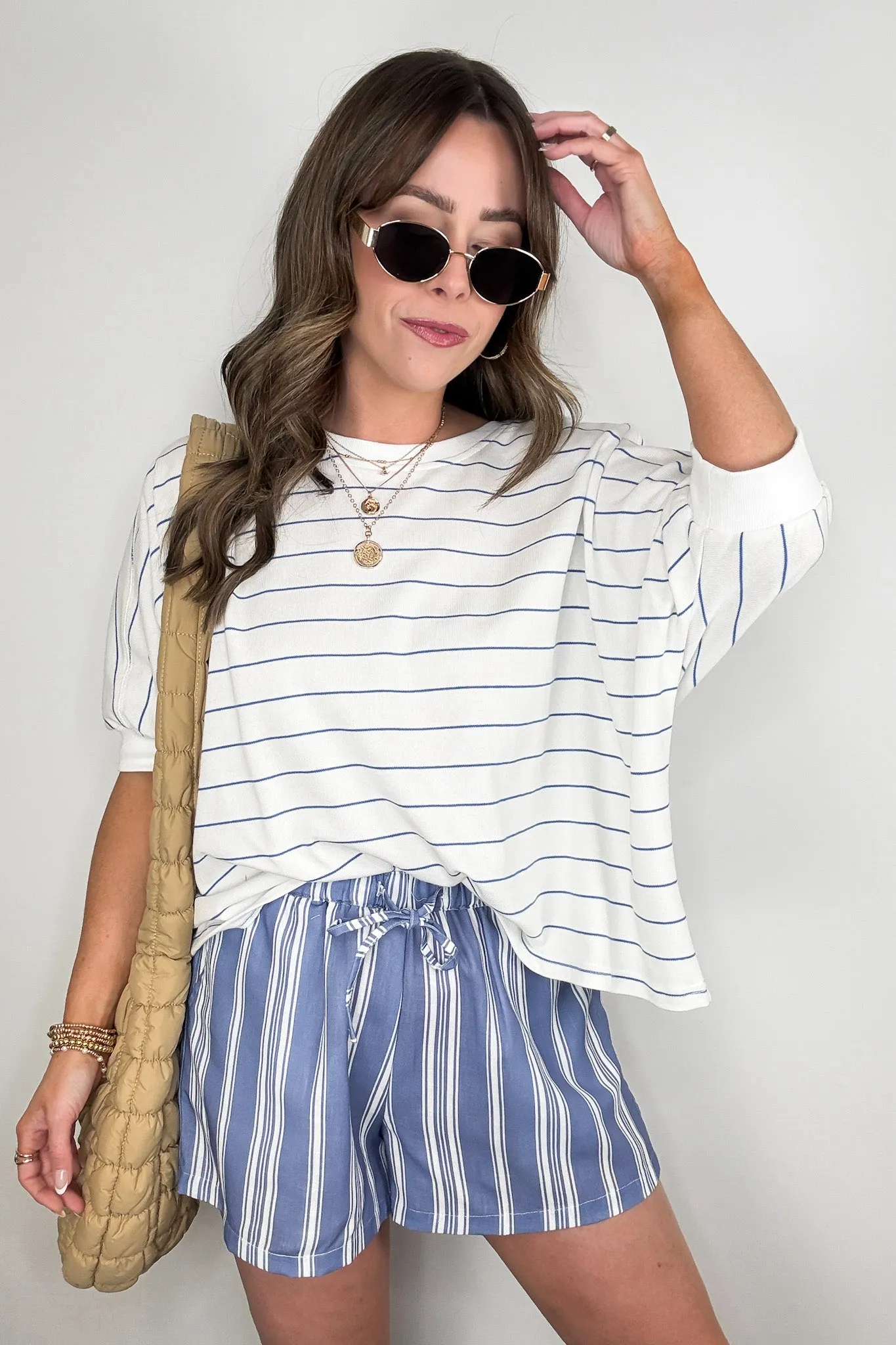 Line by Line Striped Dolman Knit Top