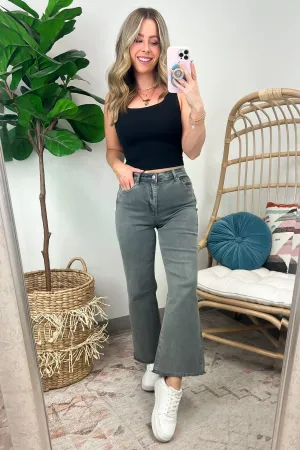 Liotah Acid Wash Frayed Hem Bootcut Jeans - FINAL SALE