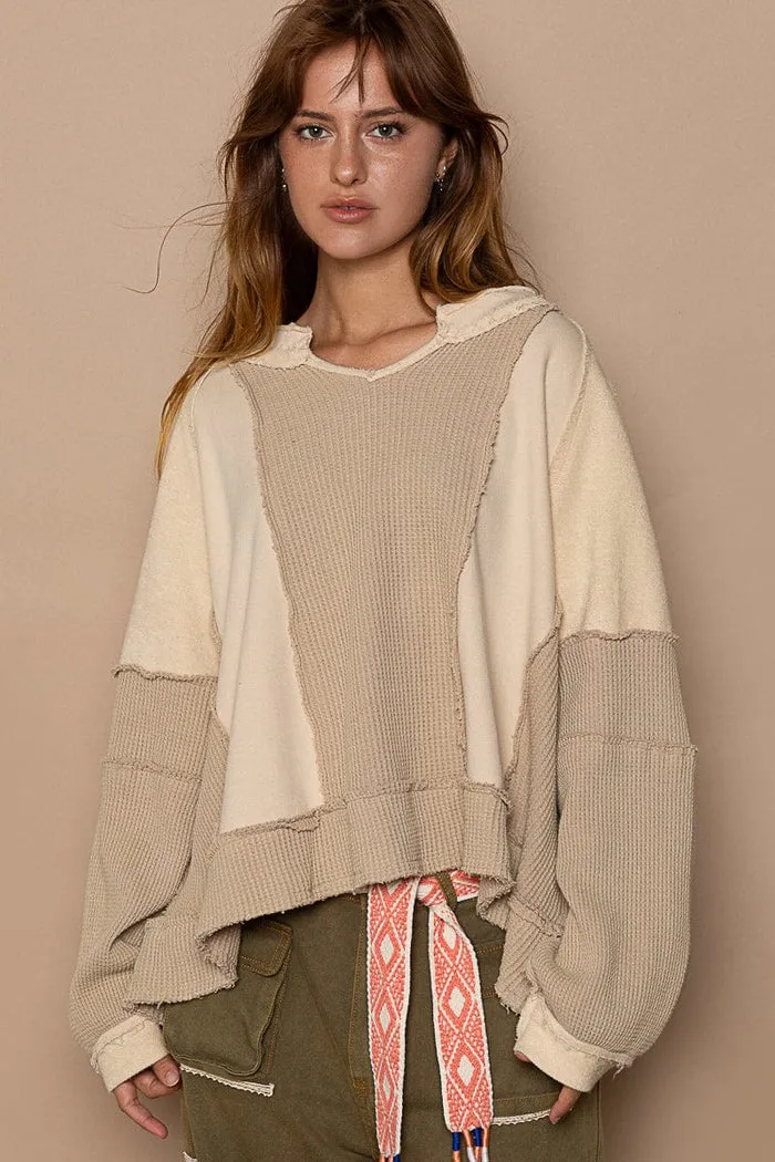 Lisette Notched Neck Contrast Knit Top - BACK IN STOCK
