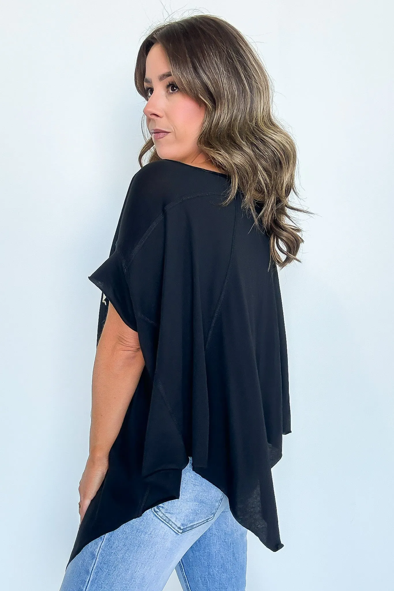 Liz Crochet Trim Batwing Top