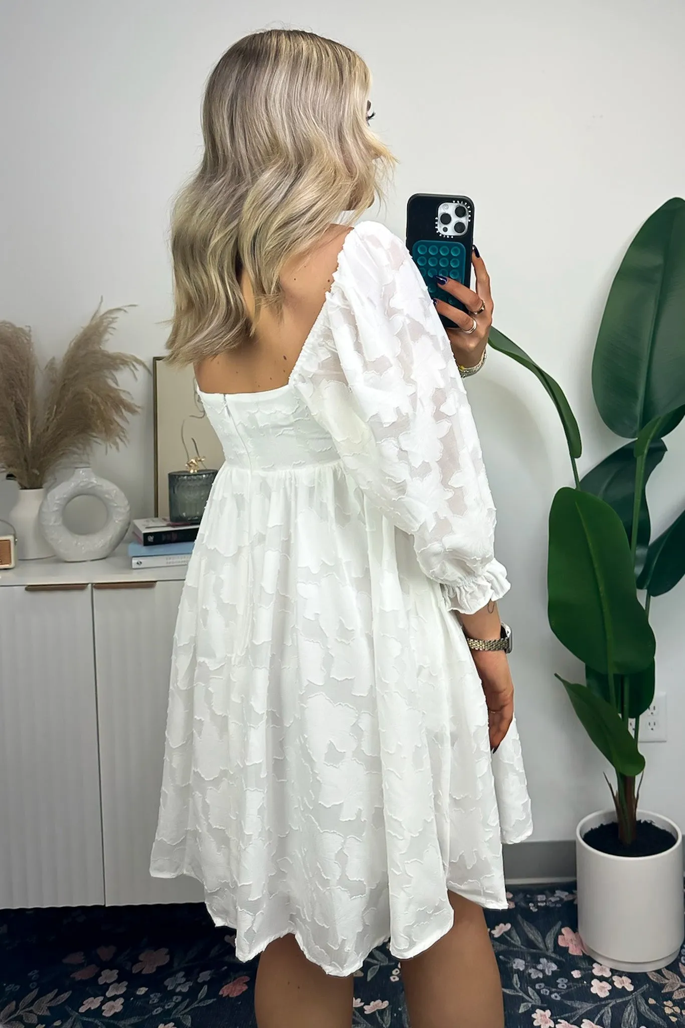 Lovely Outing Square Neck Puff Sleeve Floral Dress - FINAL SALE