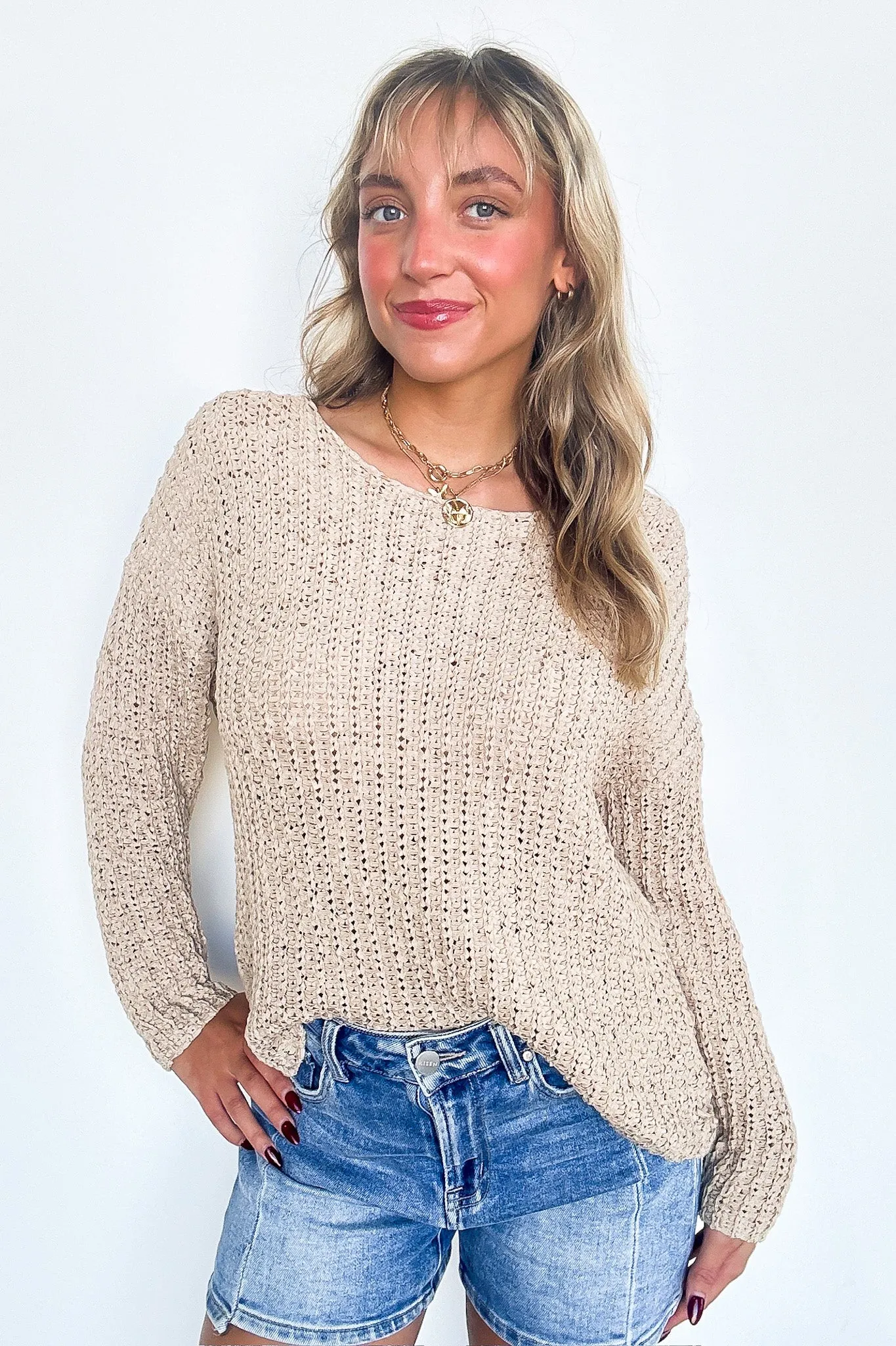 Luci Button Detail Knit Sweater