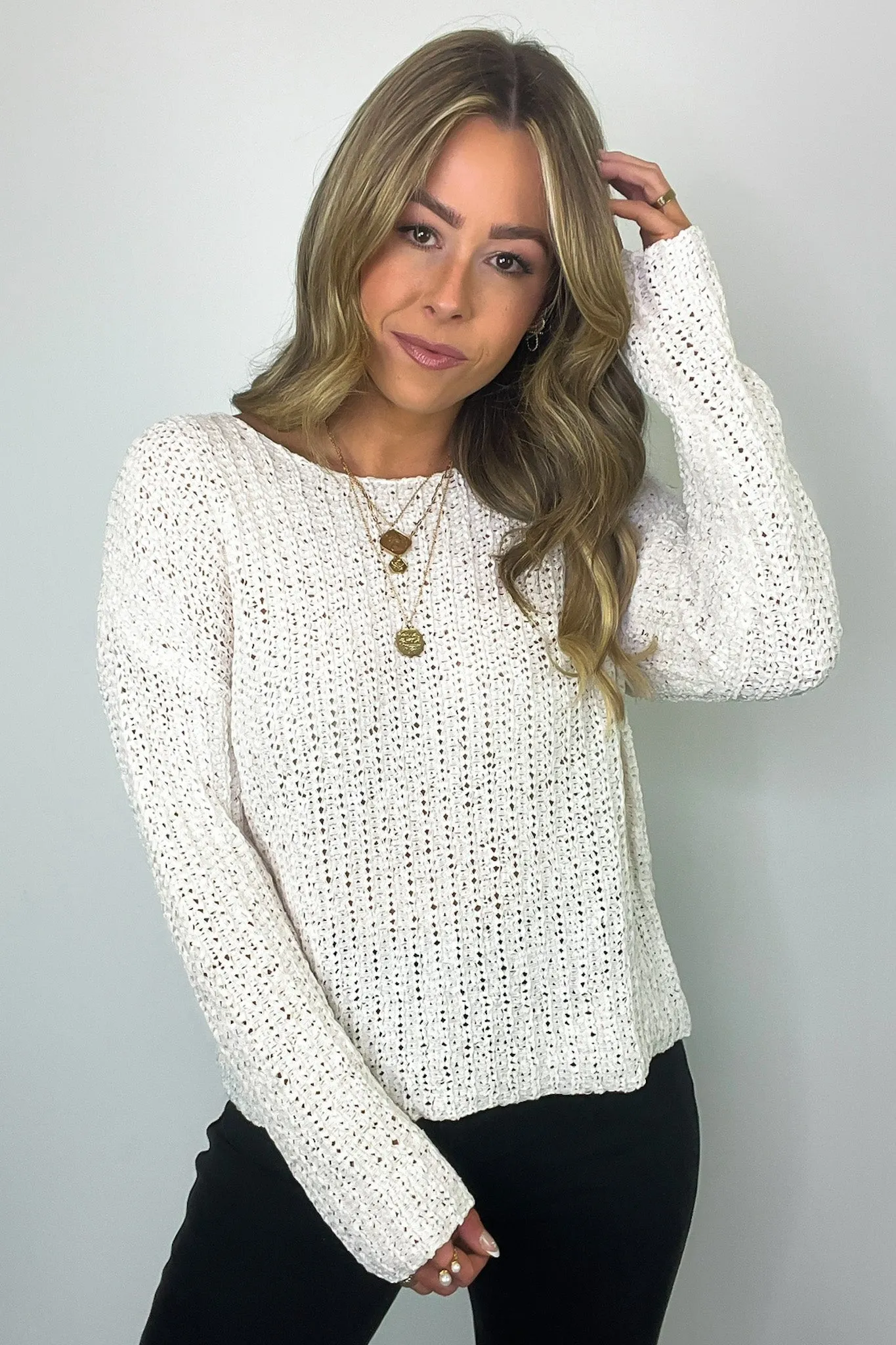 Luci Button Detail Knit Sweater