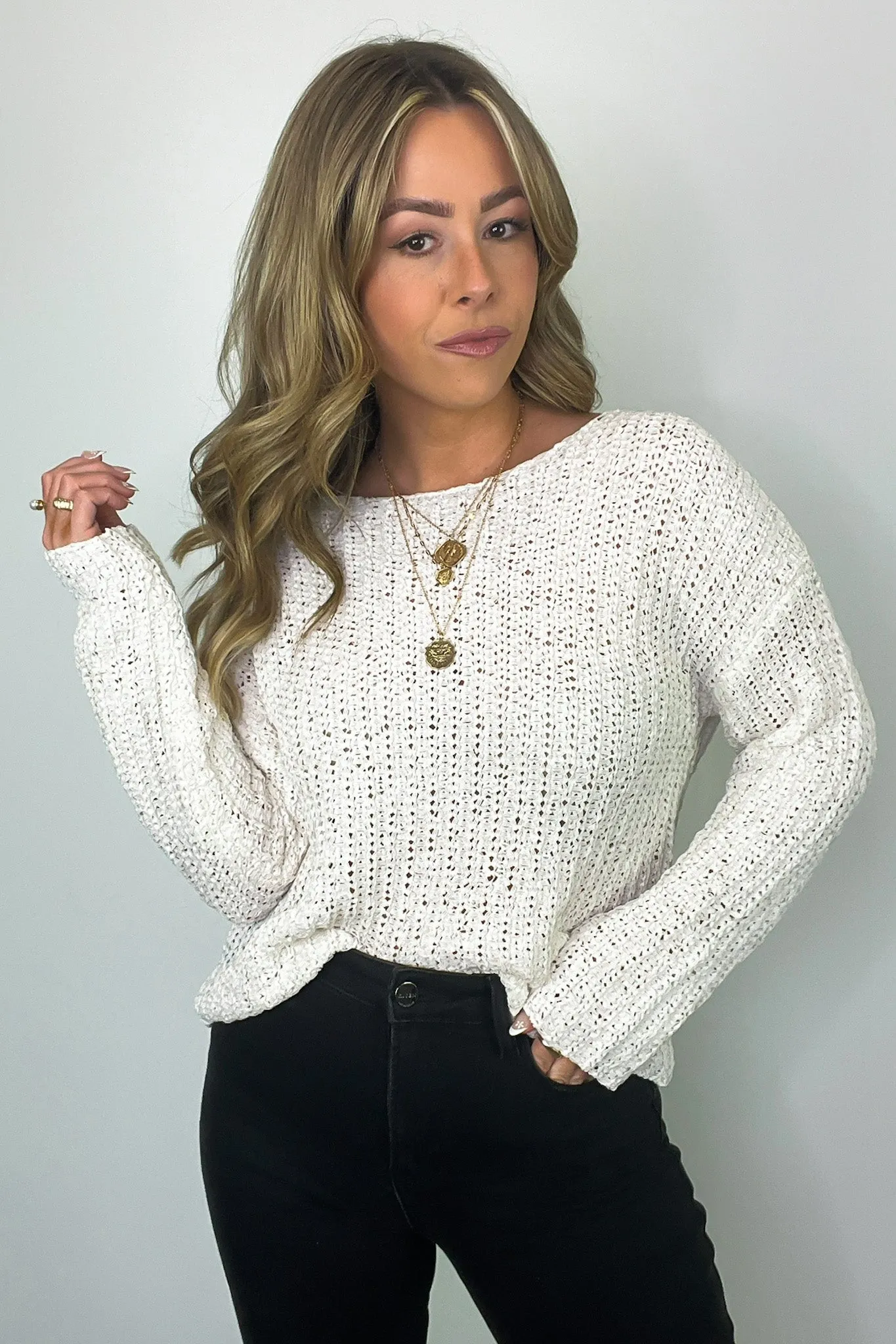 Luci Button Detail Knit Sweater
