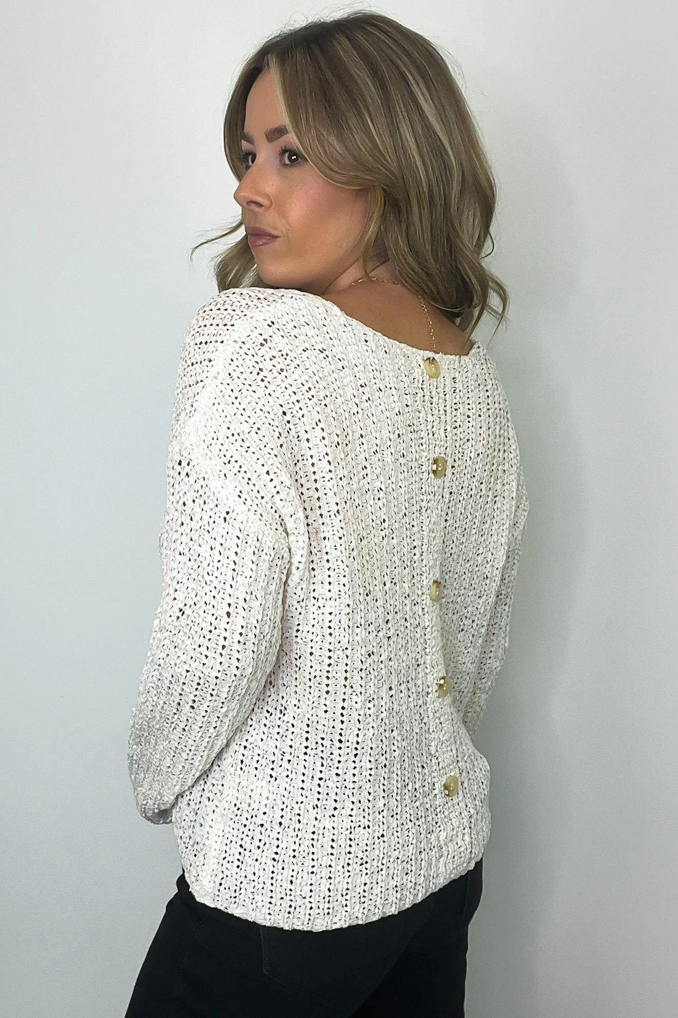 Luci Button Detail Knit Sweater