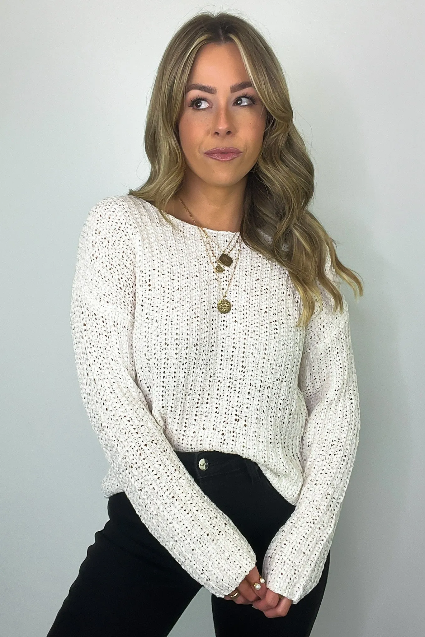 Luci Button Detail Knit Sweater