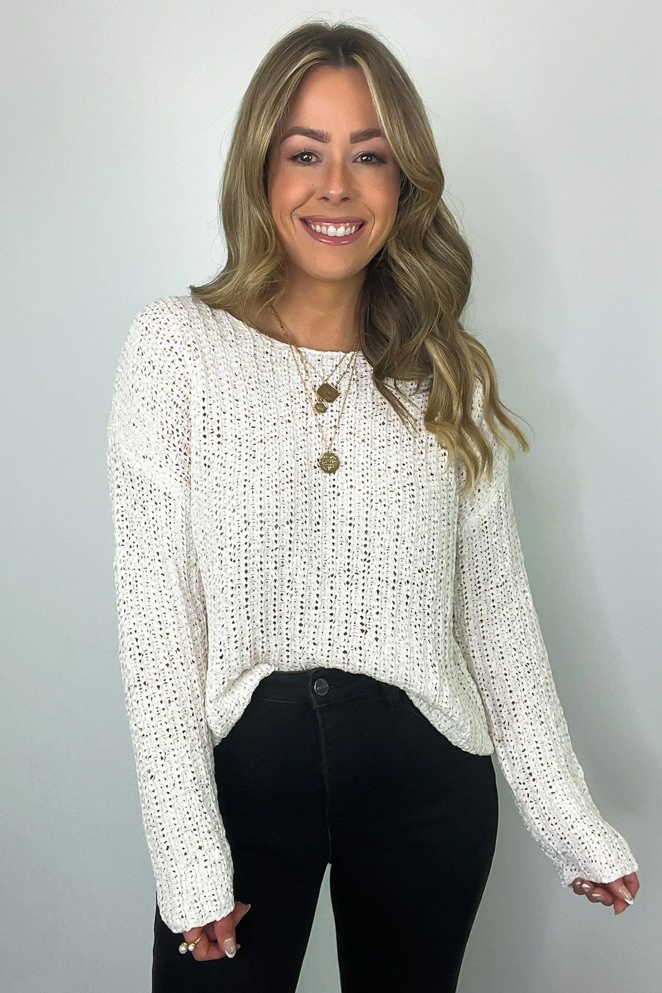 Luci Button Detail Knit Sweater