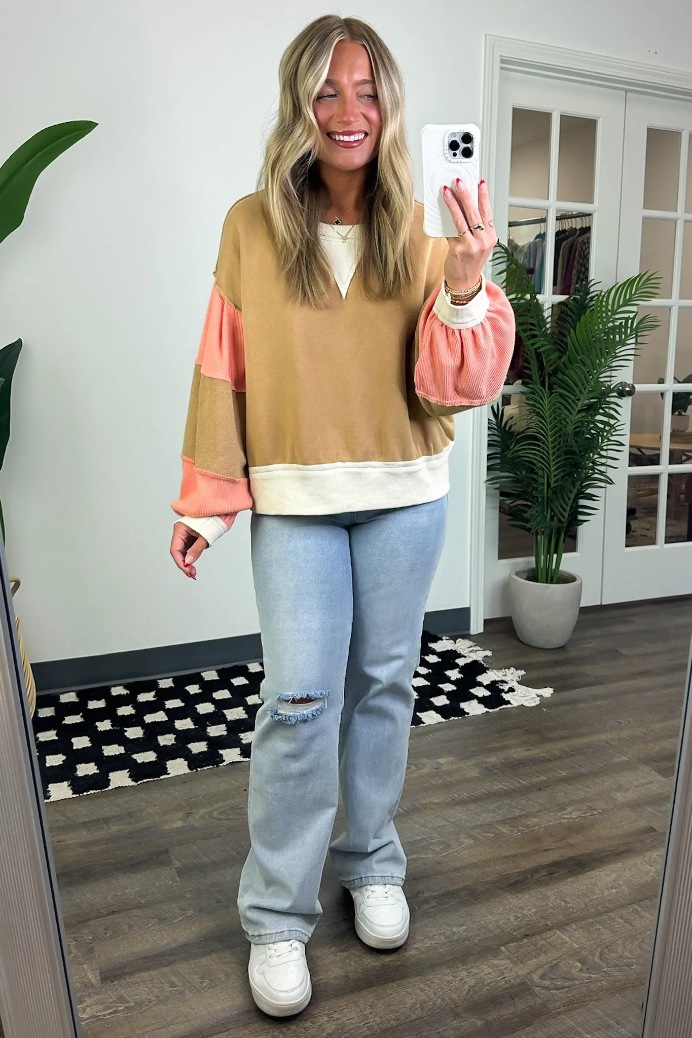 Luciah Oversized Color Block Contrast Top - FINAL SALE