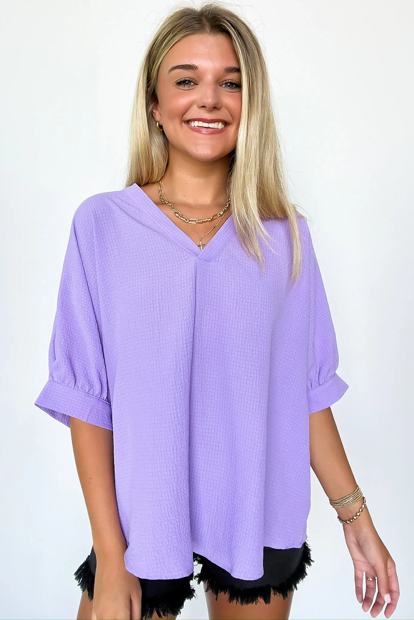 Lucie V-Neck Flowy Blouse Top - FINAL SALE