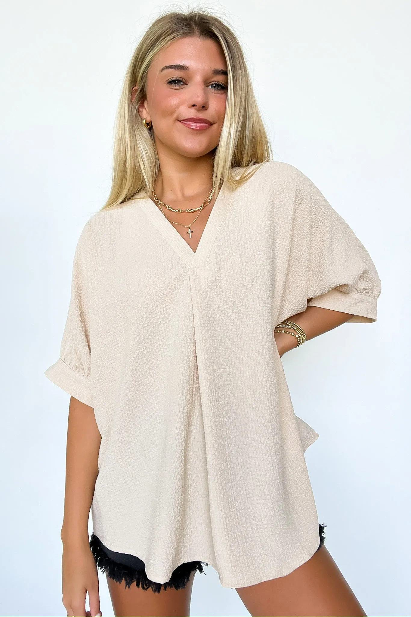Lucie V-Neck Flowy Blouse Top - FINAL SALE