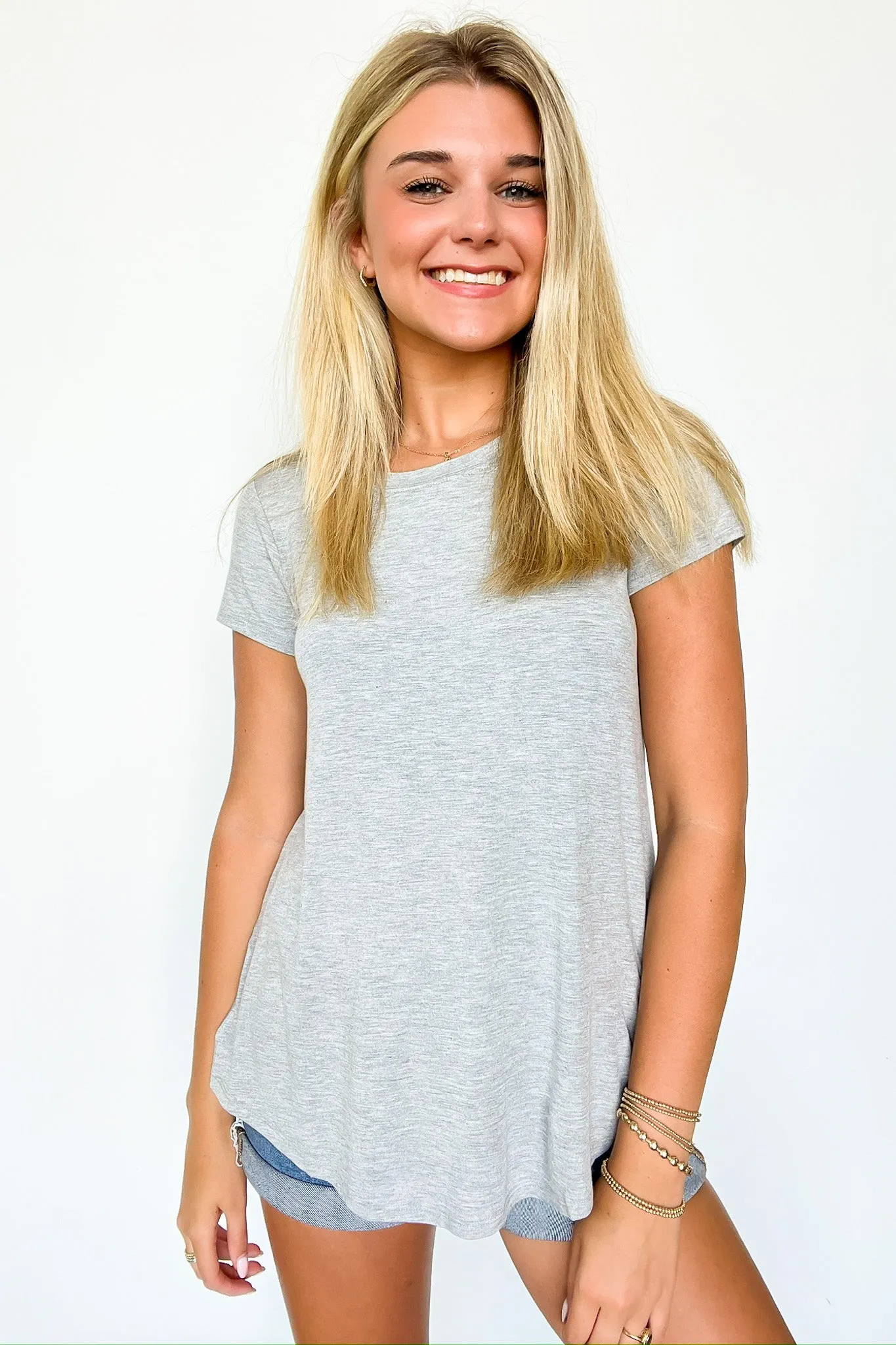 Macee Round Hem Short Sleeve Top - FINAL SALE