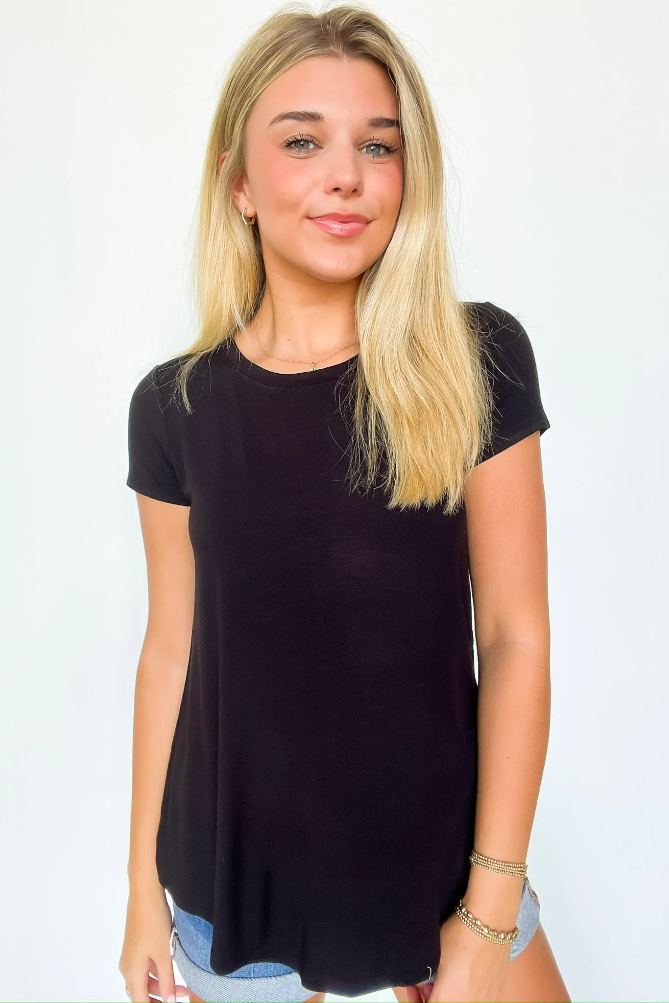 Macee Round Hem Short Sleeve Top - FINAL SALE