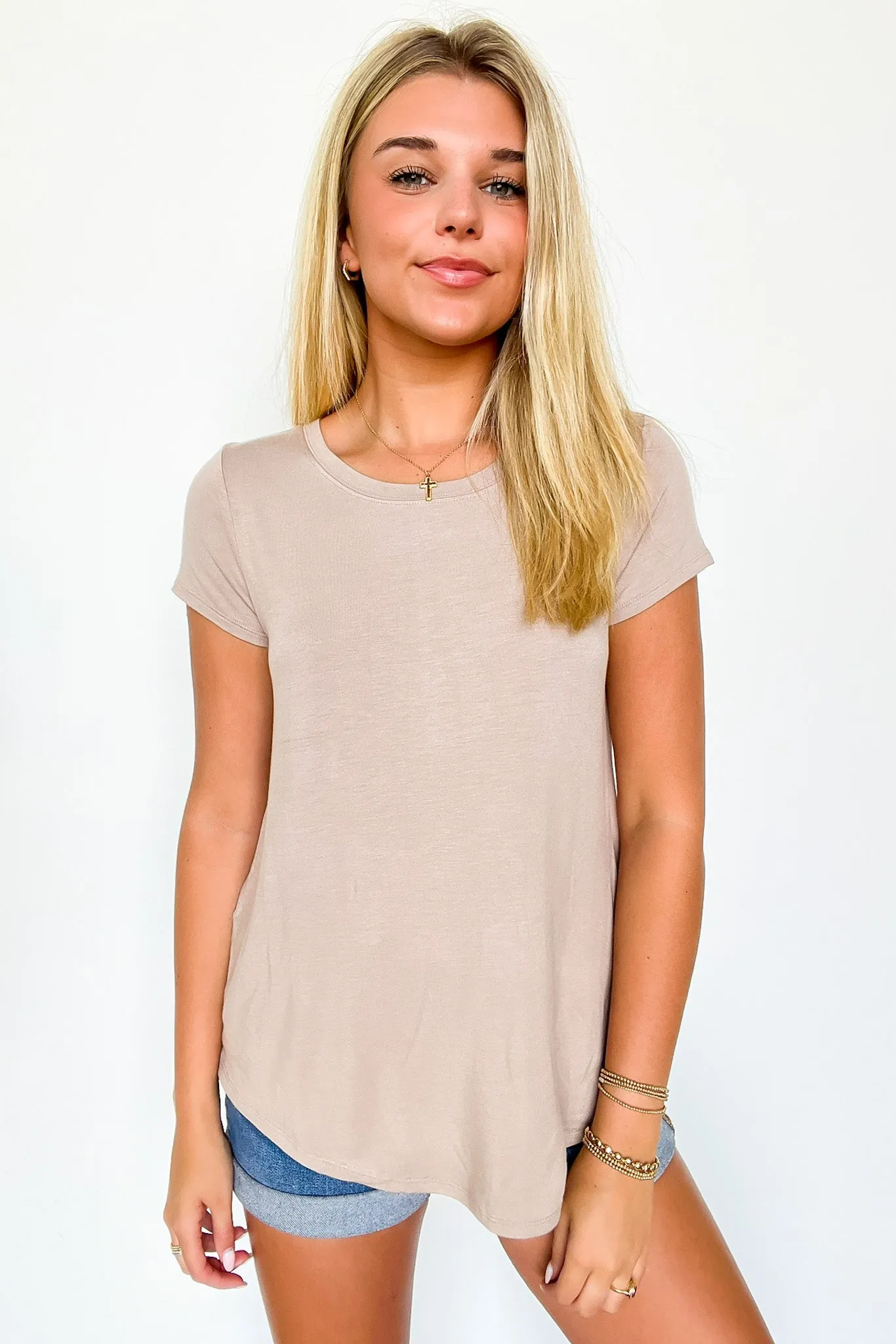 Macee Round Hem Short Sleeve Top - FINAL SALE