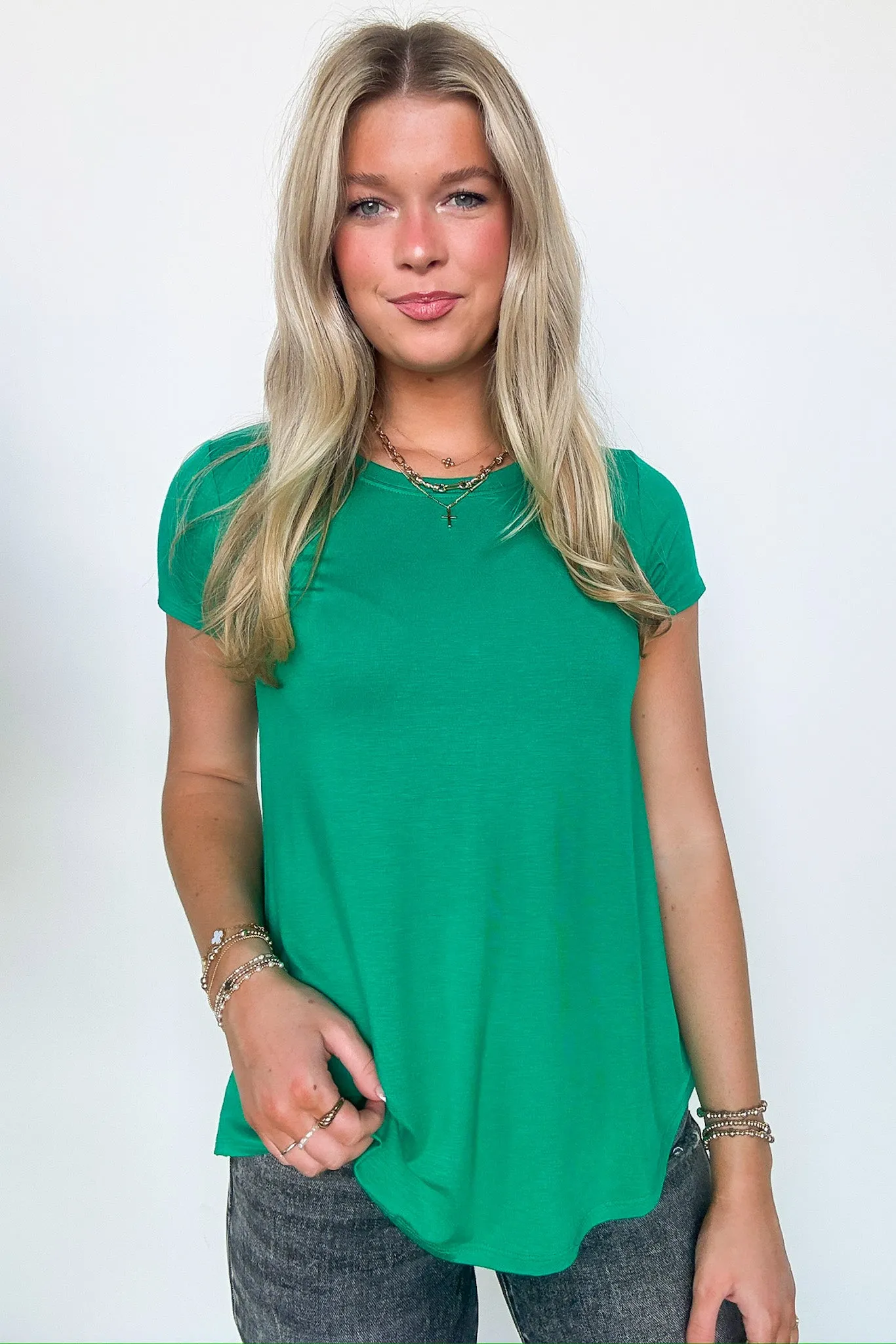 Macee Round Hem Short Sleeve Top - FINAL SALE