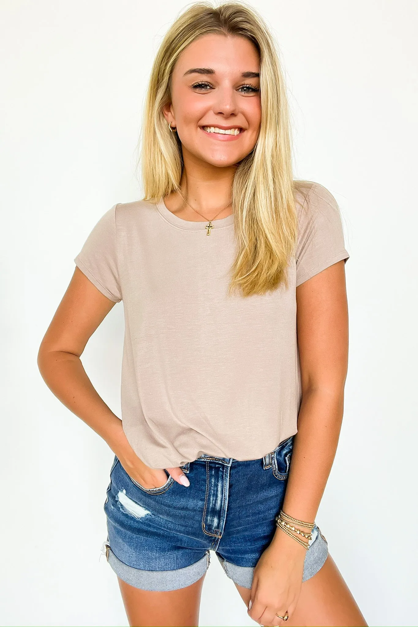 Macee Round Hem Short Sleeve Top - FINAL SALE