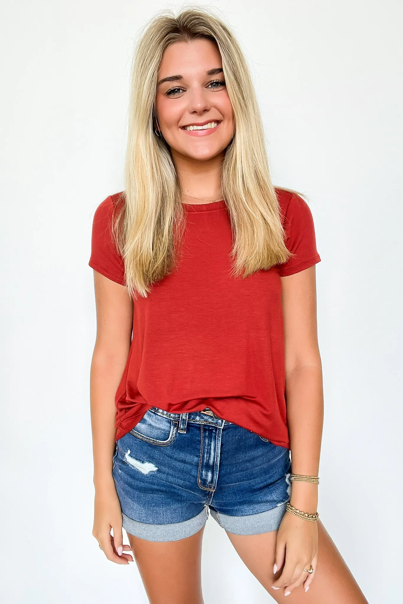 Macee Round Hem Short Sleeve Top - FINAL SALE