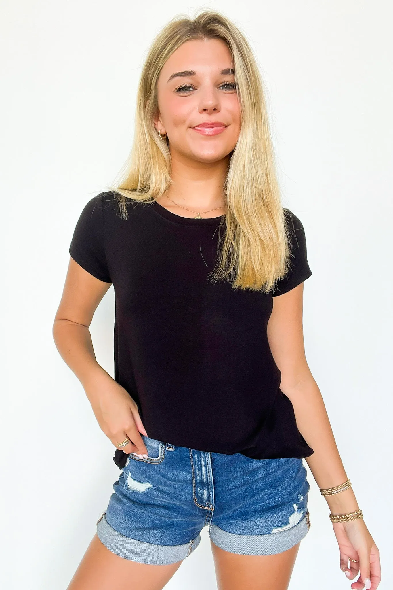 Macee Round Hem Short Sleeve Top - FINAL SALE