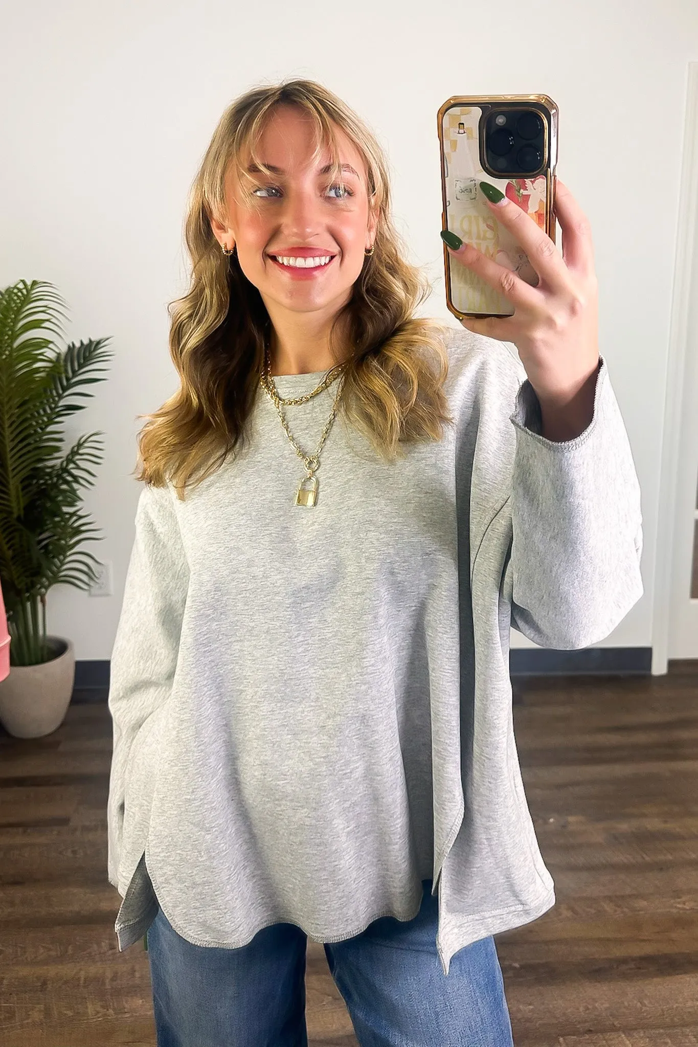 Madelyn Round Neck Side Slit Top
