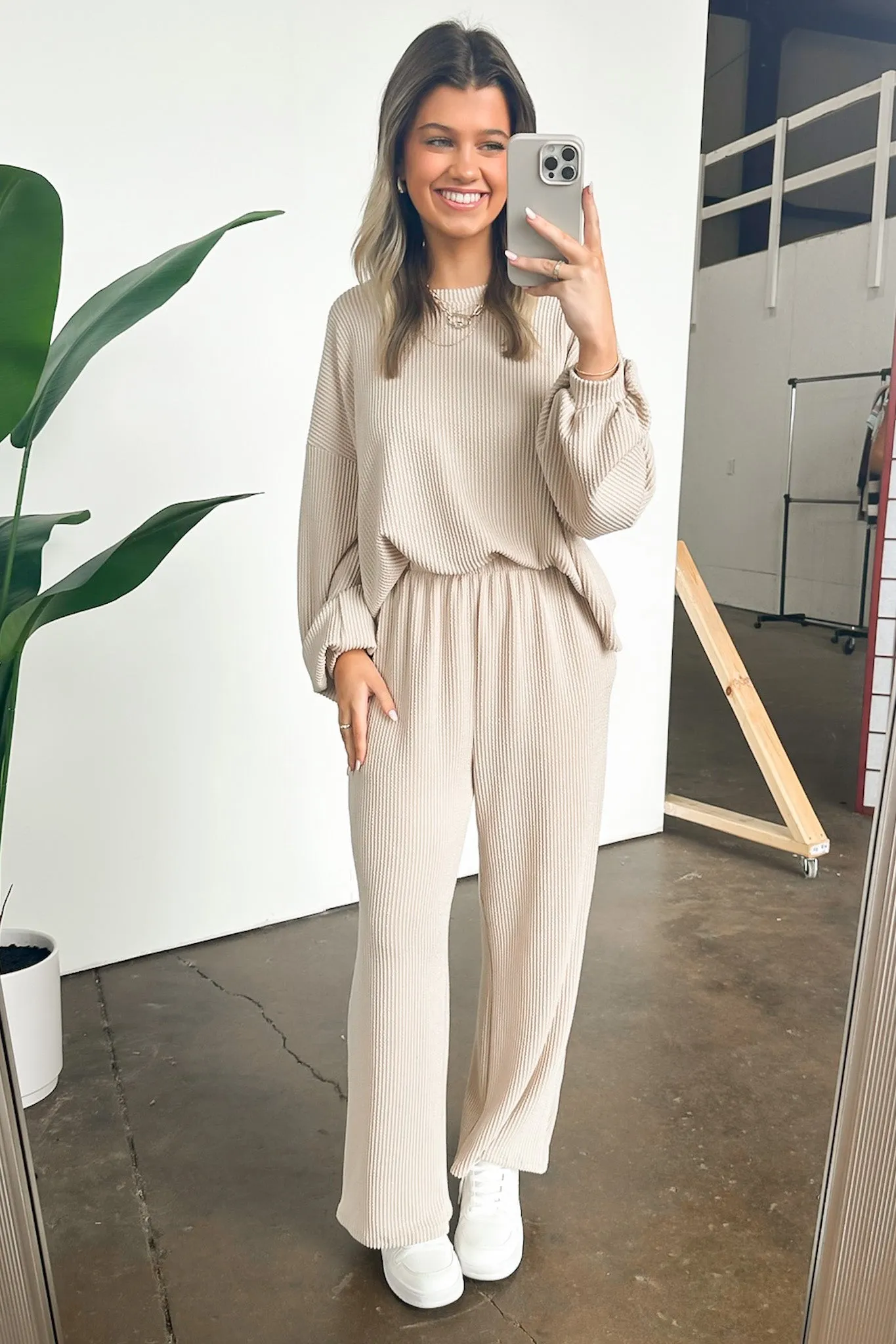 Manifest Ribbed Straight Leg Pants - FINAL SALE