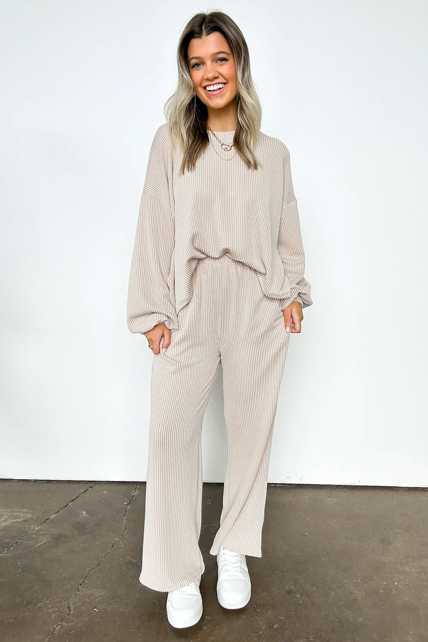 Manifest Ribbed Straight Leg Pants - FINAL SALE