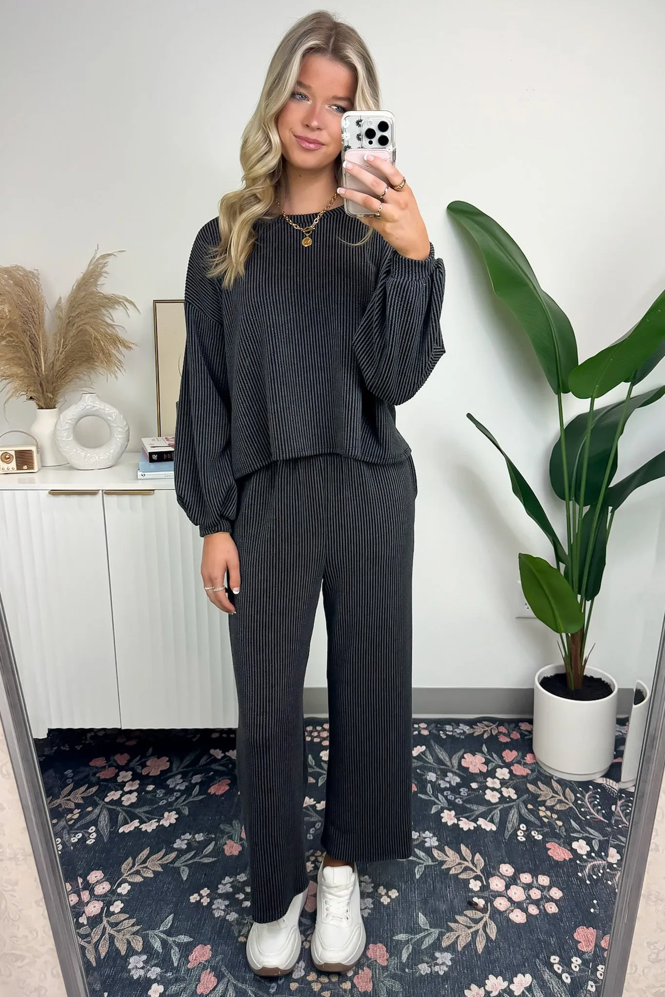 Manifest Ribbed Straight Leg Pants - FINAL SALE