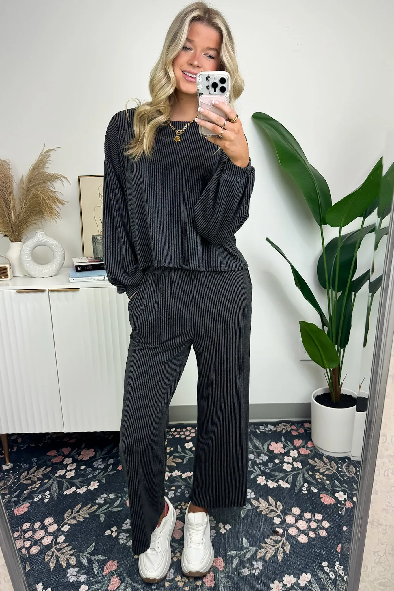 Manifest Ribbed Straight Leg Pants - FINAL SALE