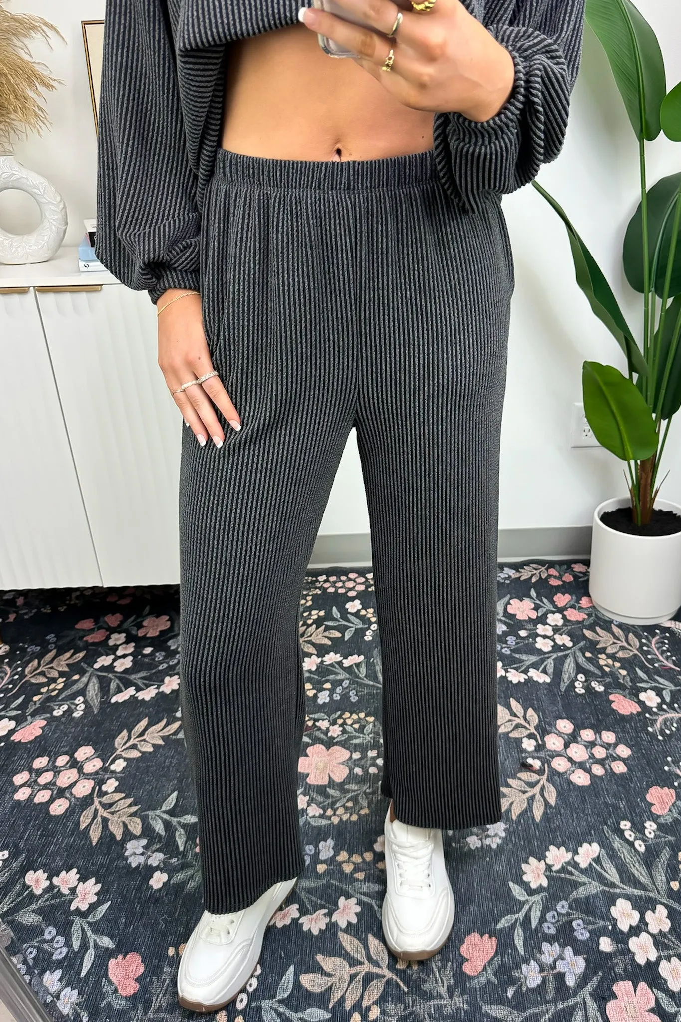 Manifest Ribbed Straight Leg Pants - FINAL SALE