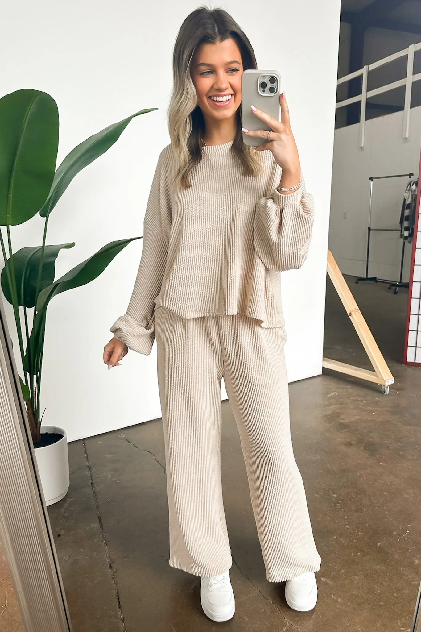 Manifest Ribbed Straight Leg Pants - FINAL SALE