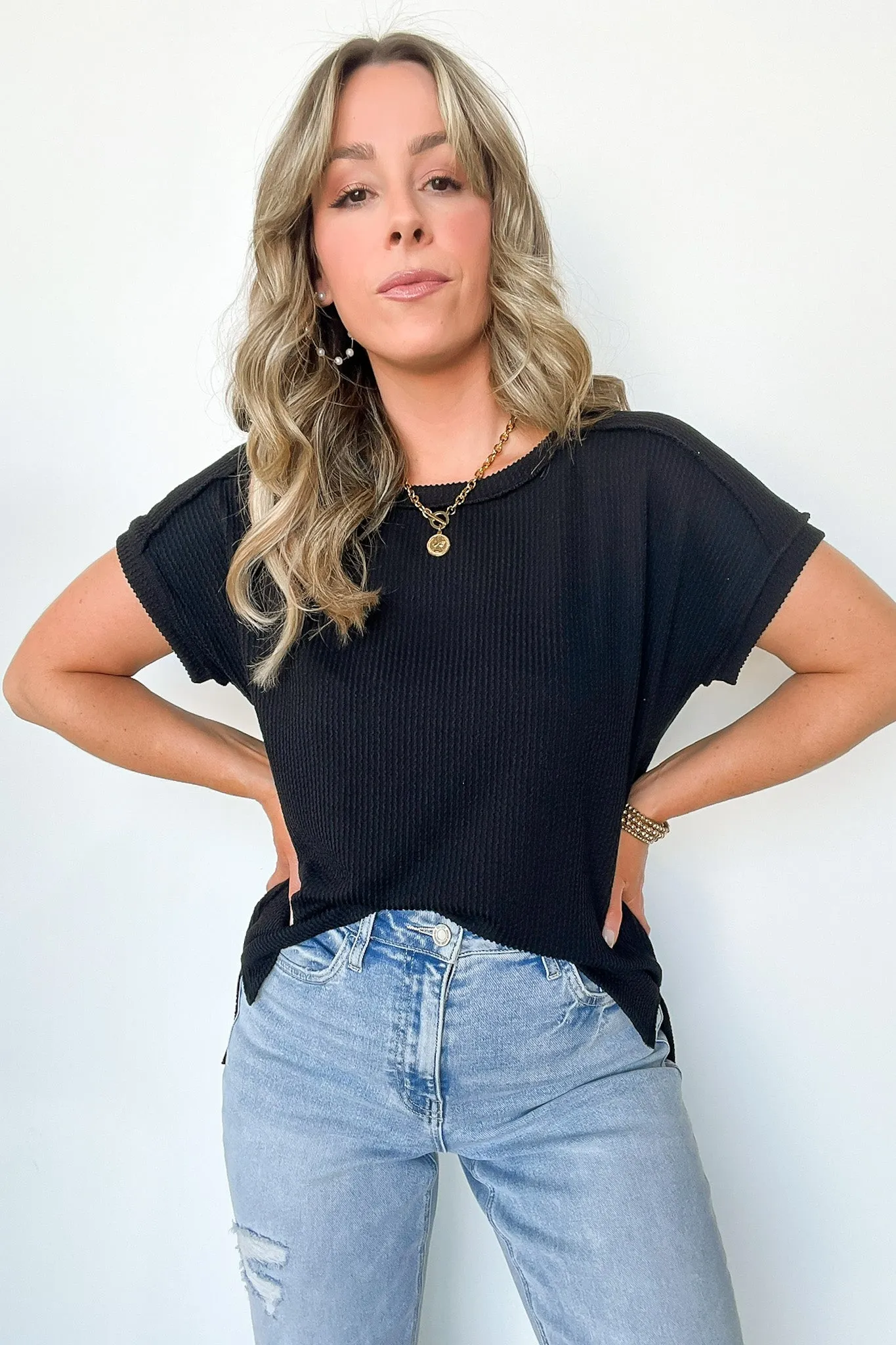 Manzanillo Rib Knit Drop Shoulder Top - BACK IN STOCK