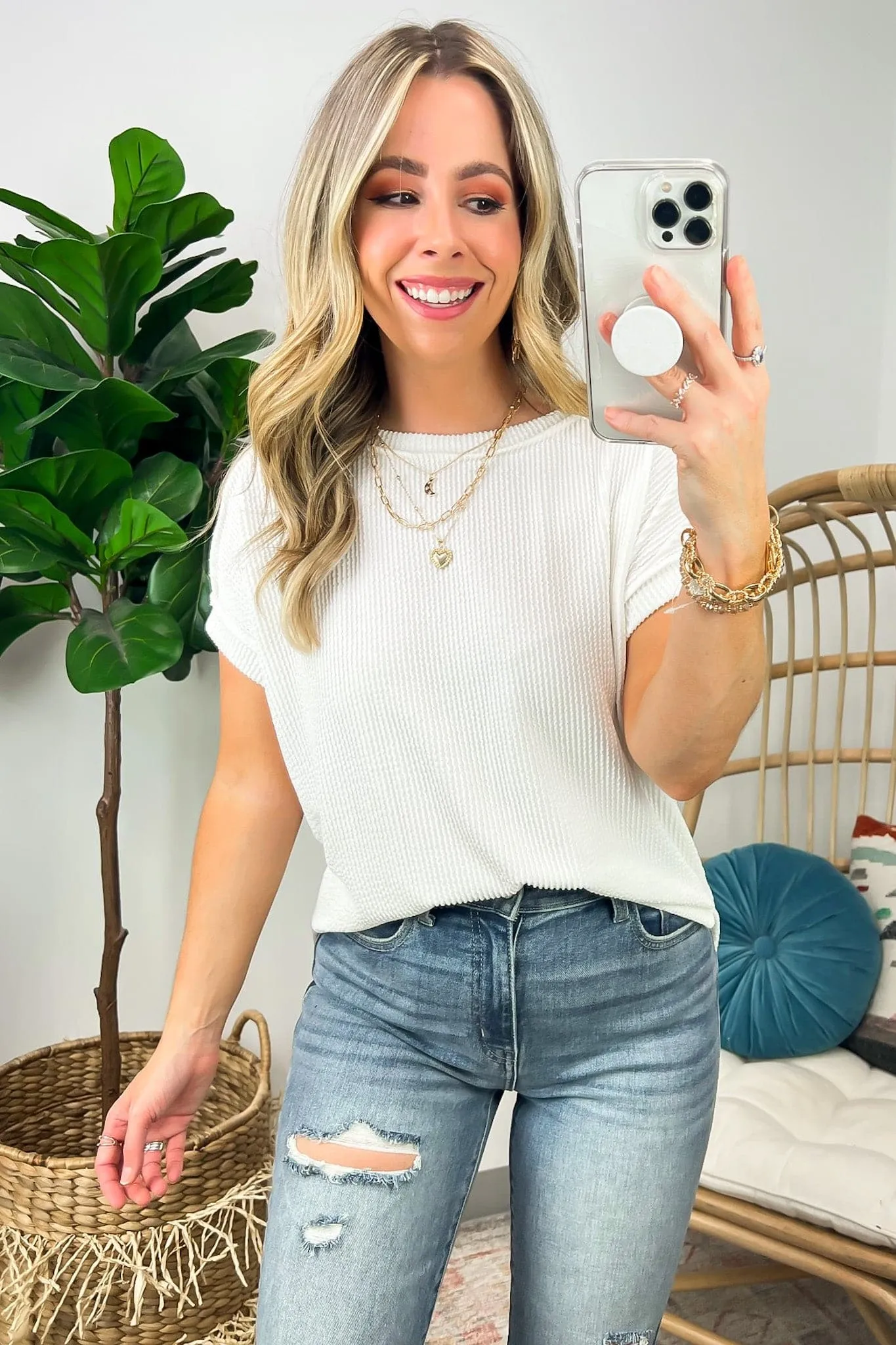 Manzanillo Rib Knit Drop Shoulder Top - BACK IN STOCK