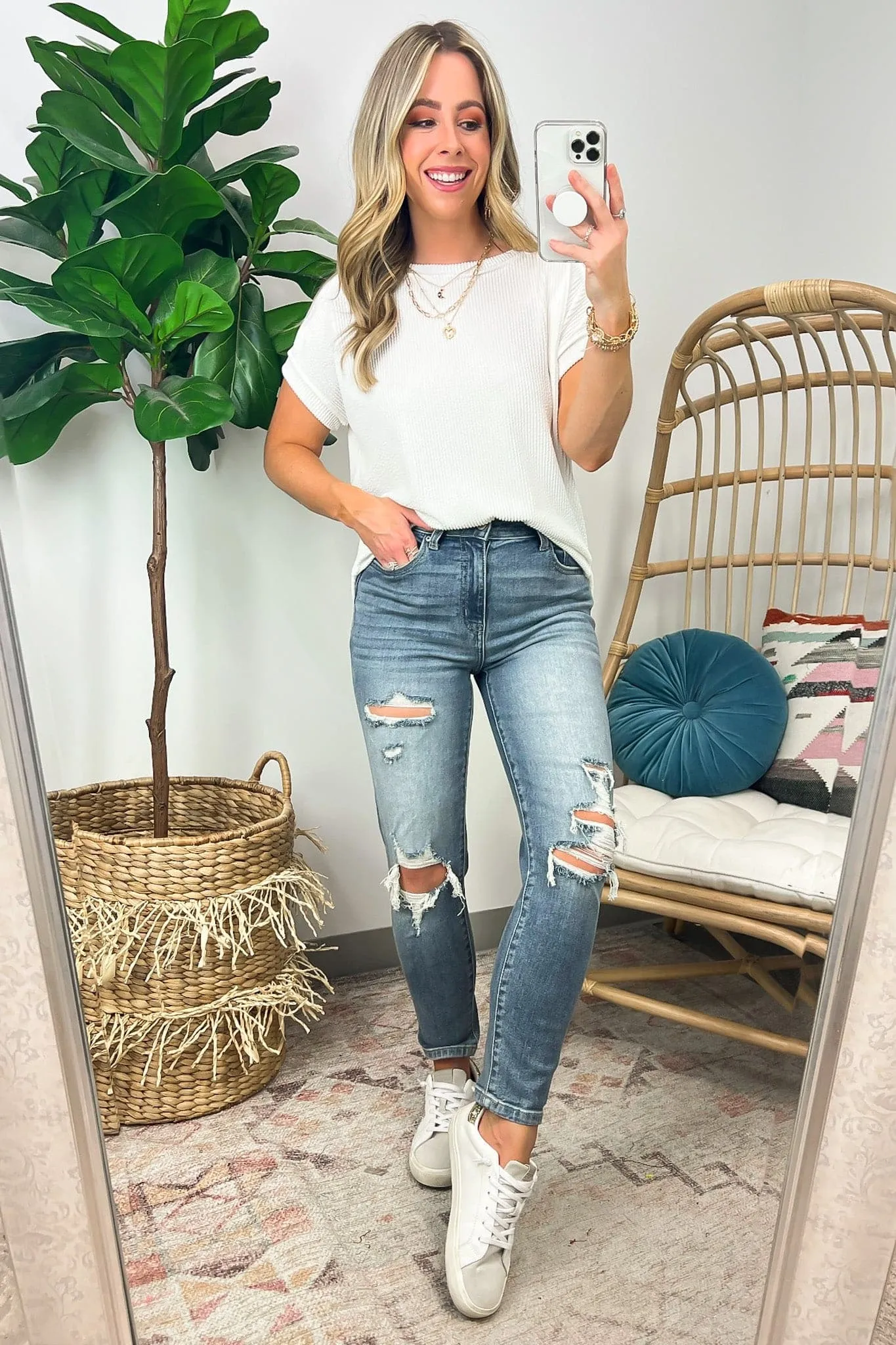 Manzanillo Rib Knit Drop Shoulder Top - BACK IN STOCK