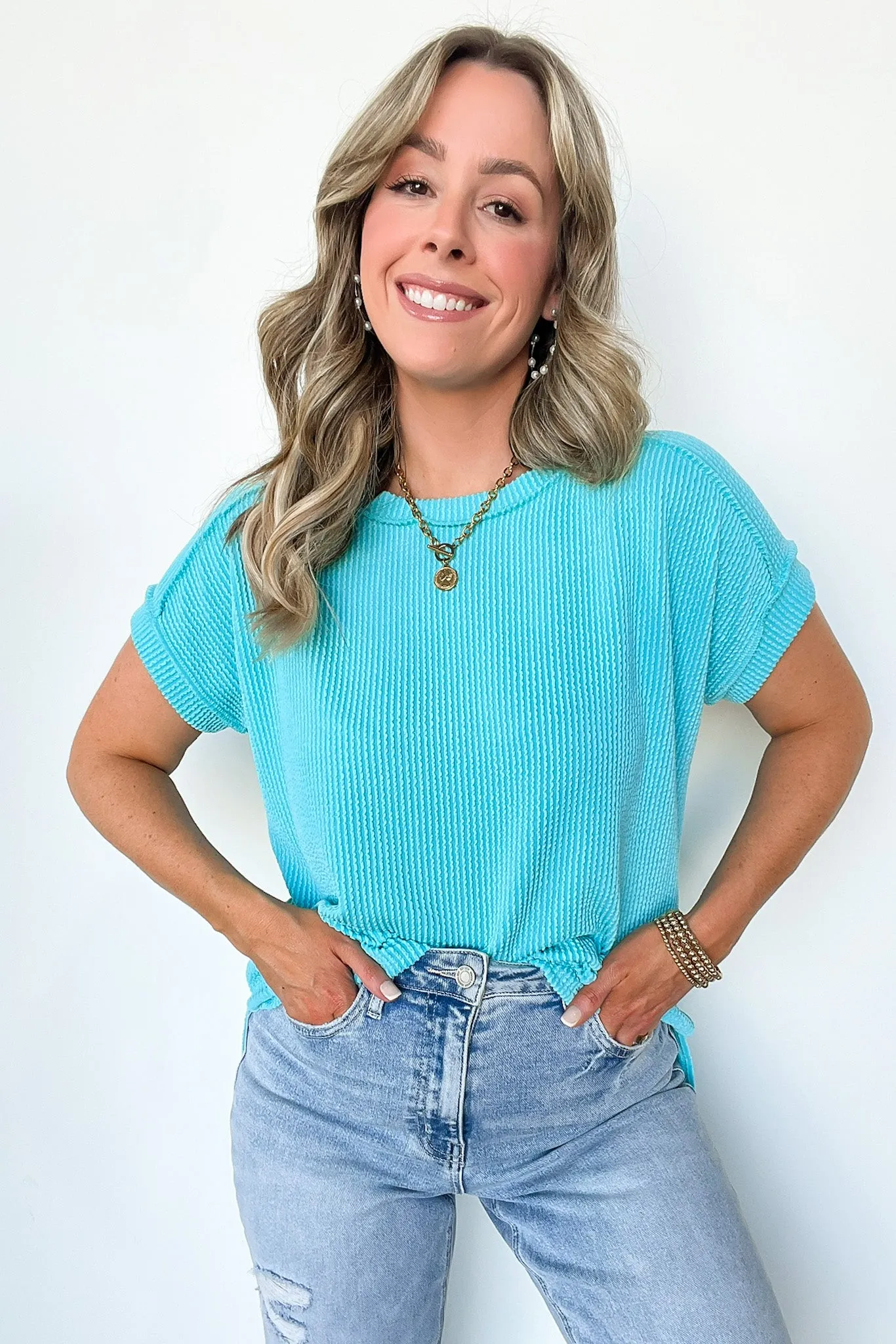 Manzanillo Rib Knit Drop Shoulder Top - BACK IN STOCK