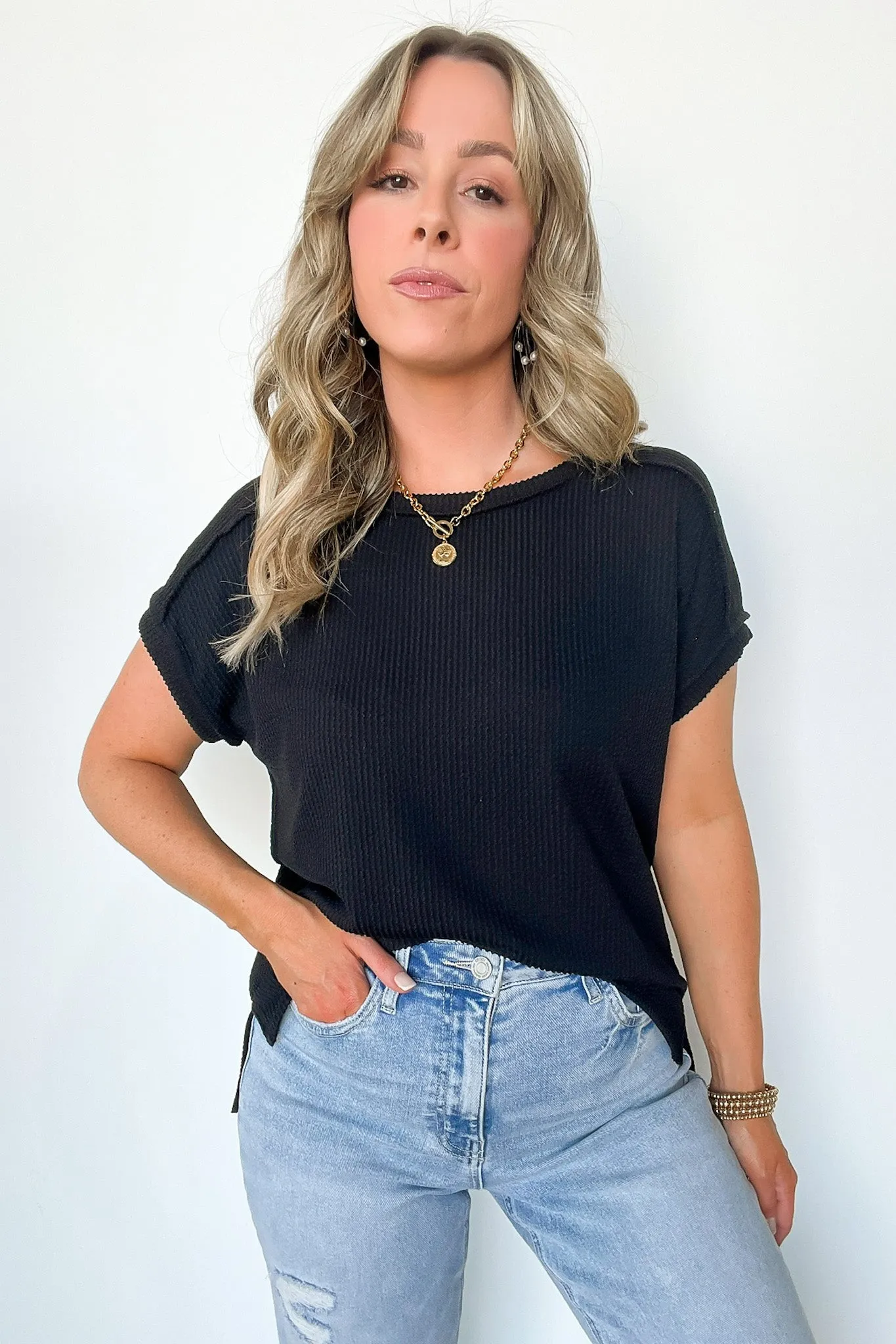 Manzanillo Rib Knit Drop Shoulder Top - BACK IN STOCK
