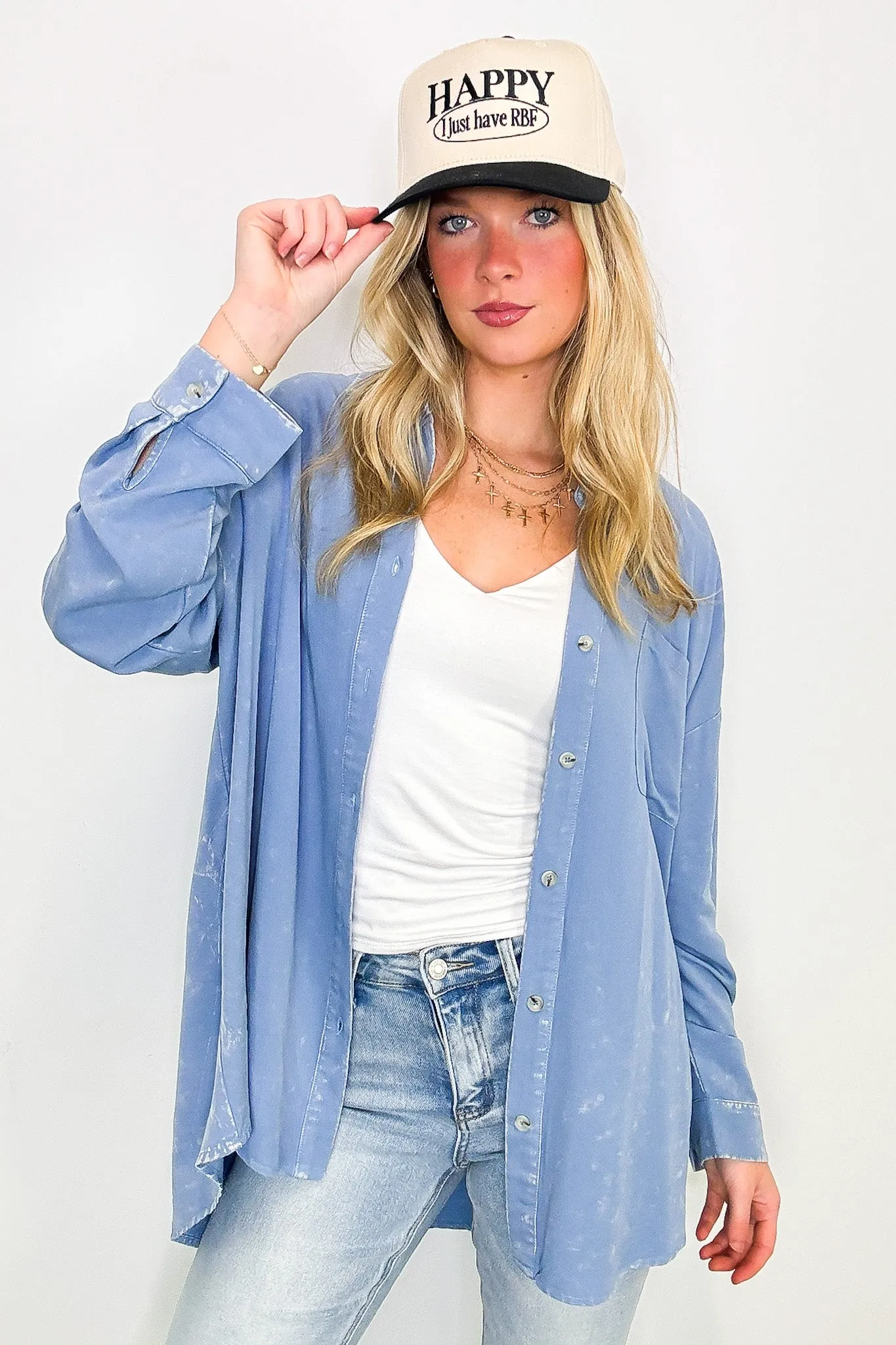 Margot Mineral Wash Button Down Top