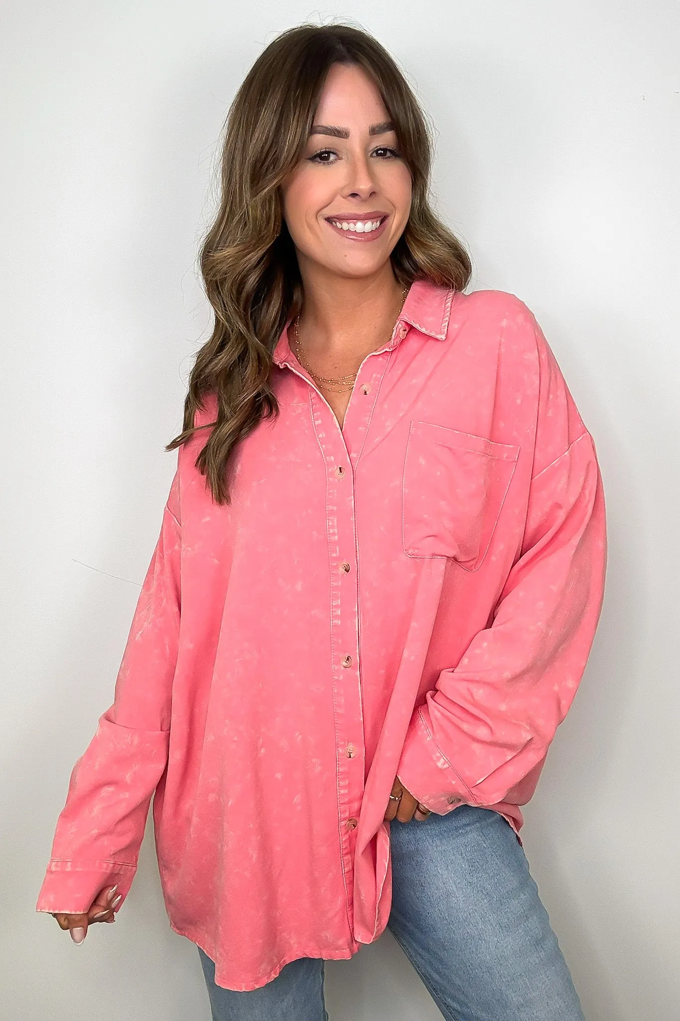 Margot Mineral Wash Button Down Top