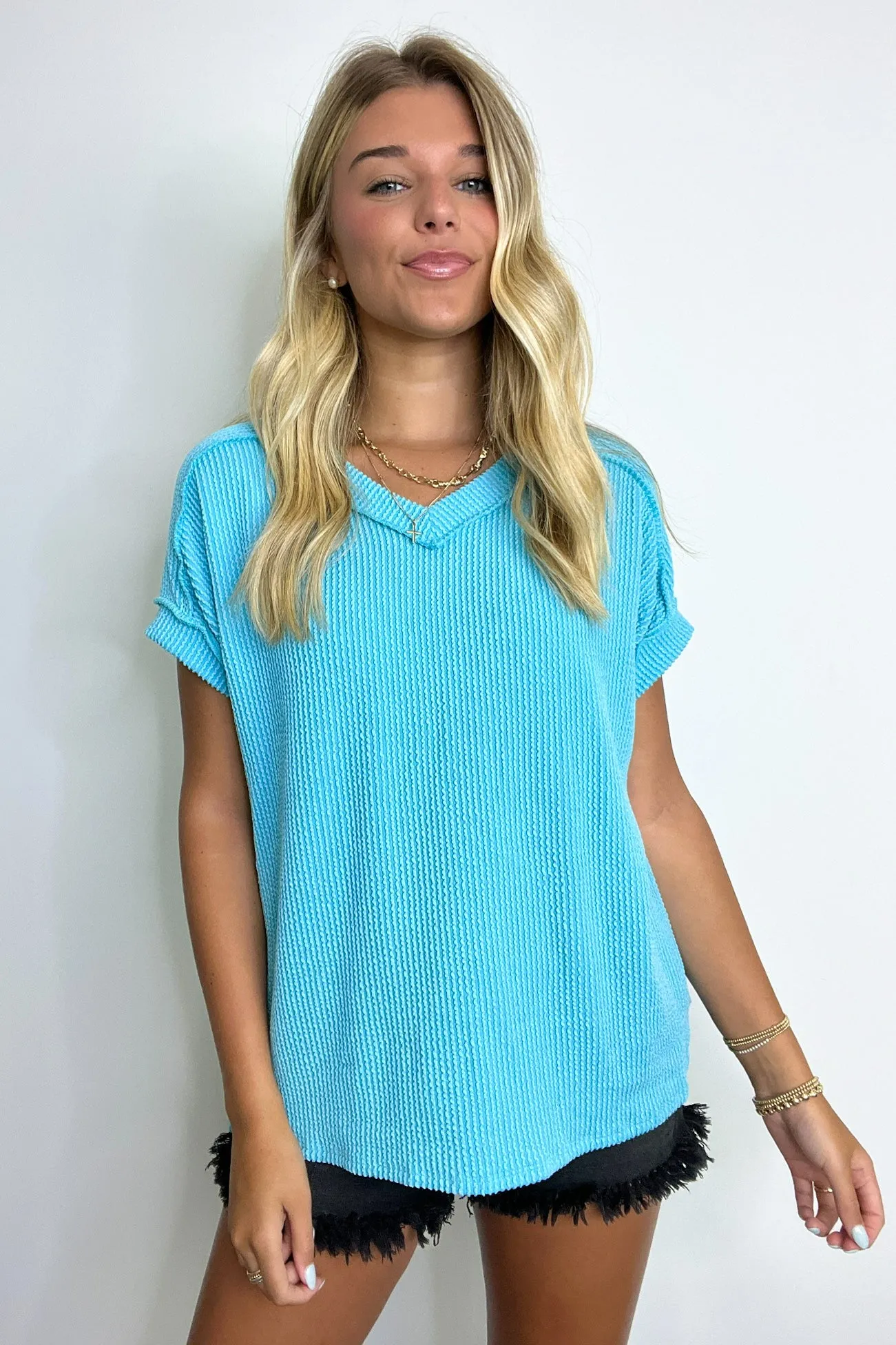 Maribeth Rib Knit Short Sleeve Top - BACK IN STOCK